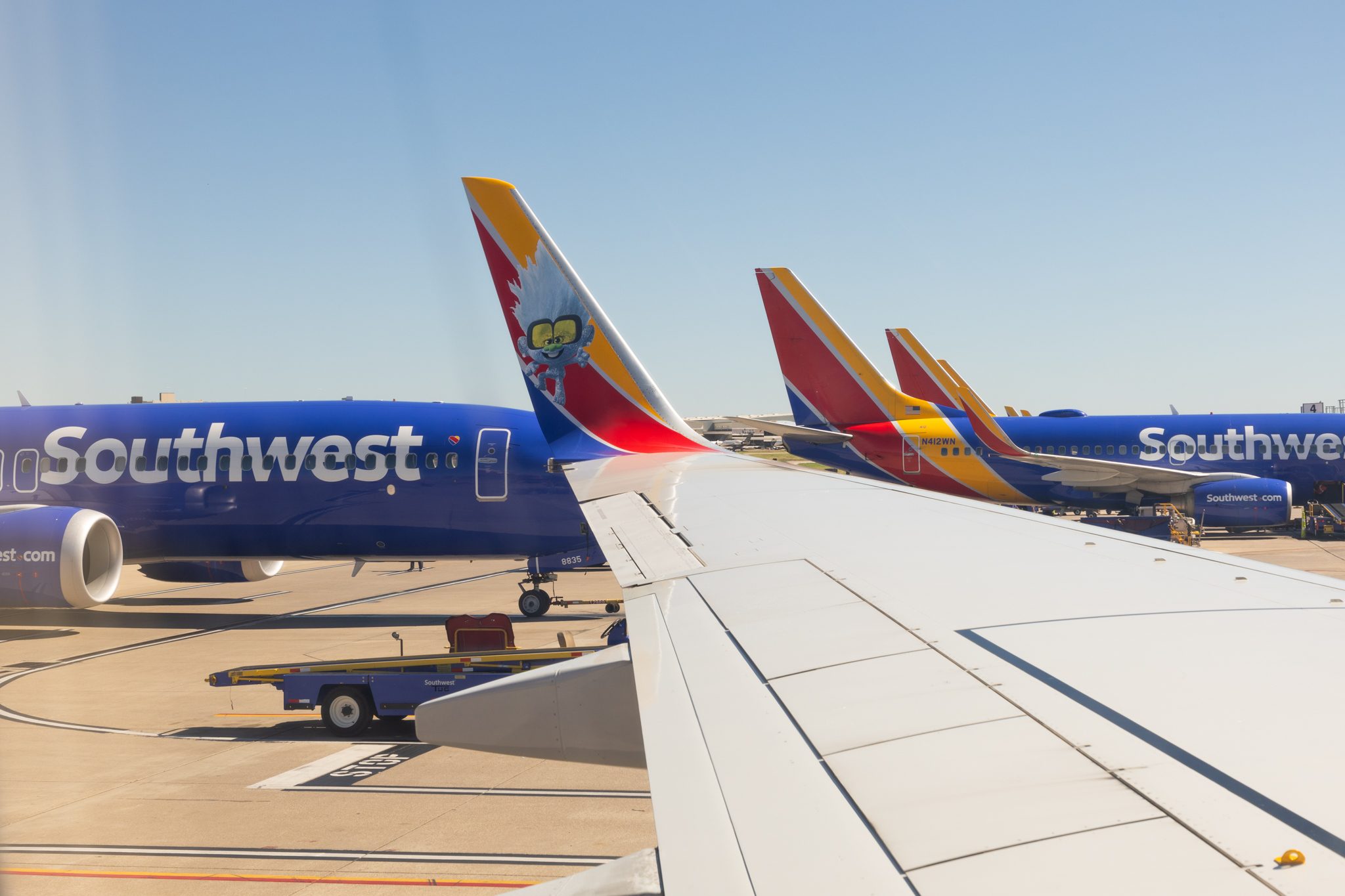 Southwest Trolls plane wingtip