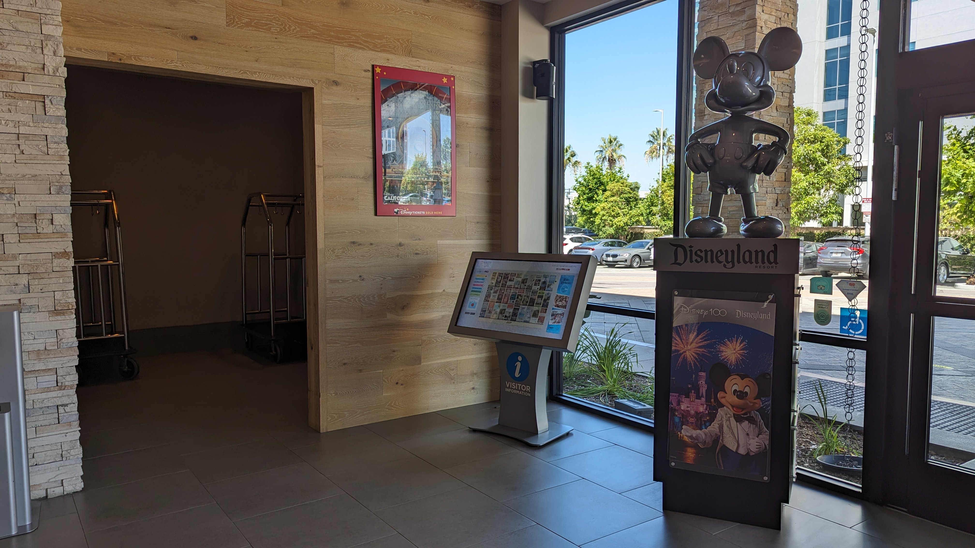 SunCoast Park Hotel Anaheim lobby information screen