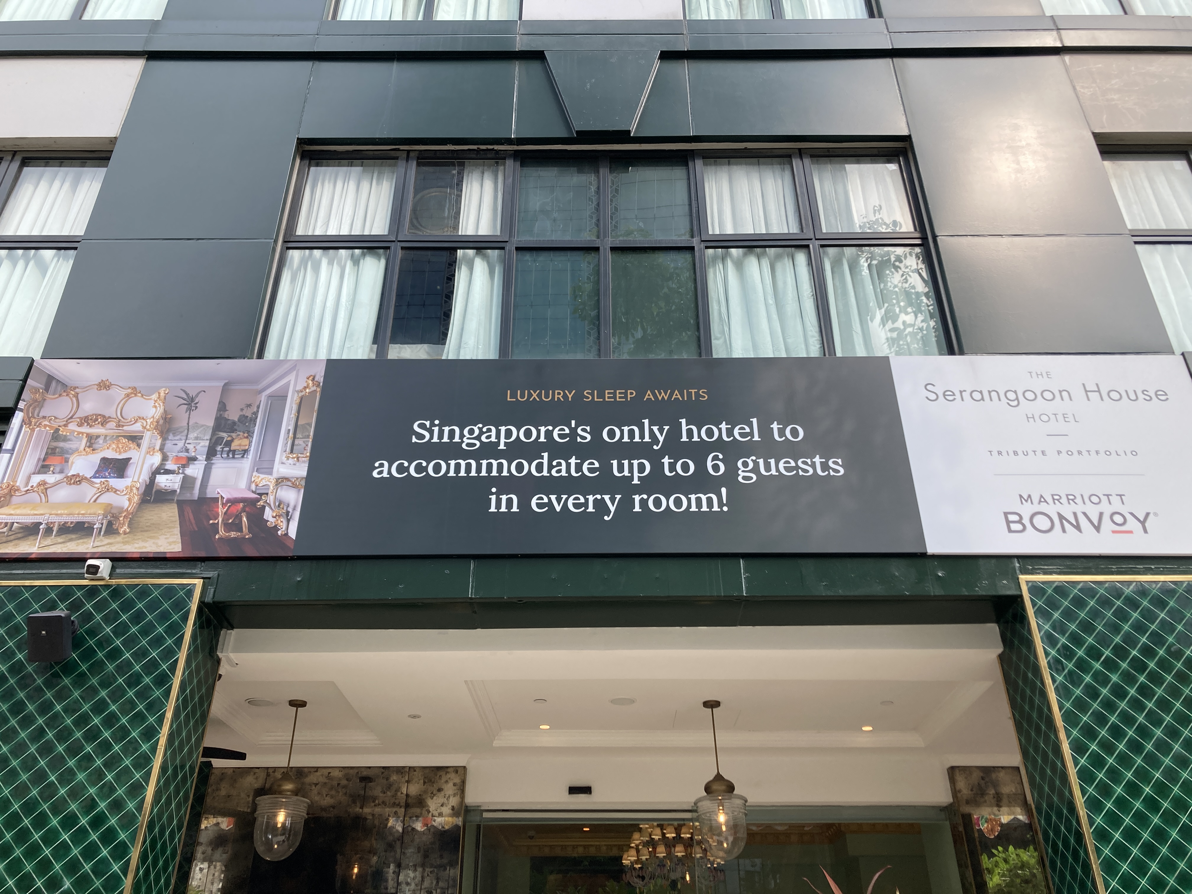 The Serangoon House Singapore Tribute Portfolio sign for 6 guests per room