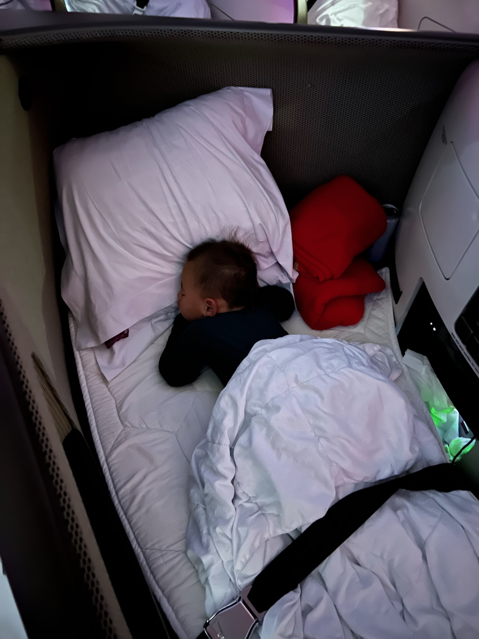 Toddler Flying in a Business Class Seat