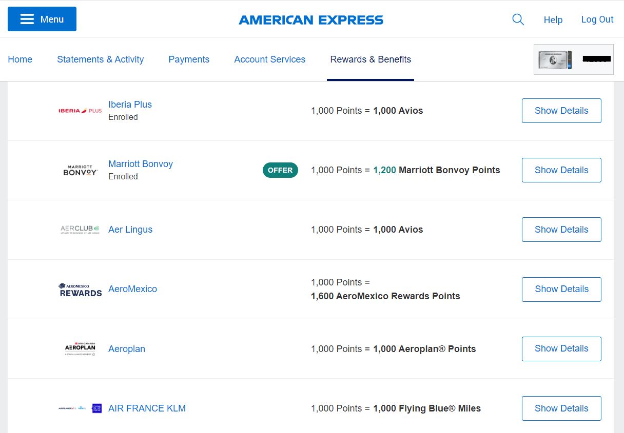 AMEX transfer partners AMEX transfer partners