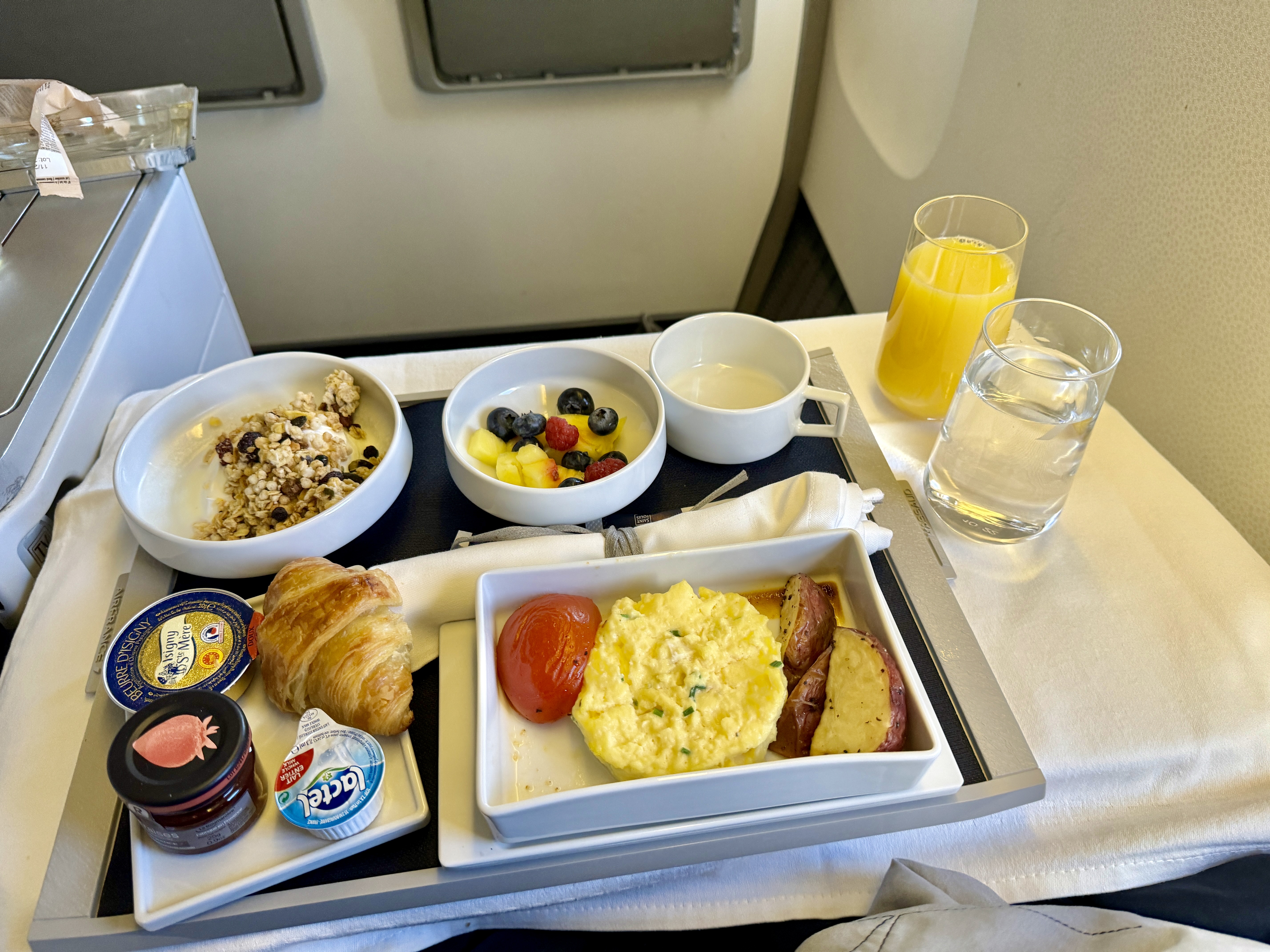 Air France 777 Business Class Breakfast Air France 777 Business Class Breakfast