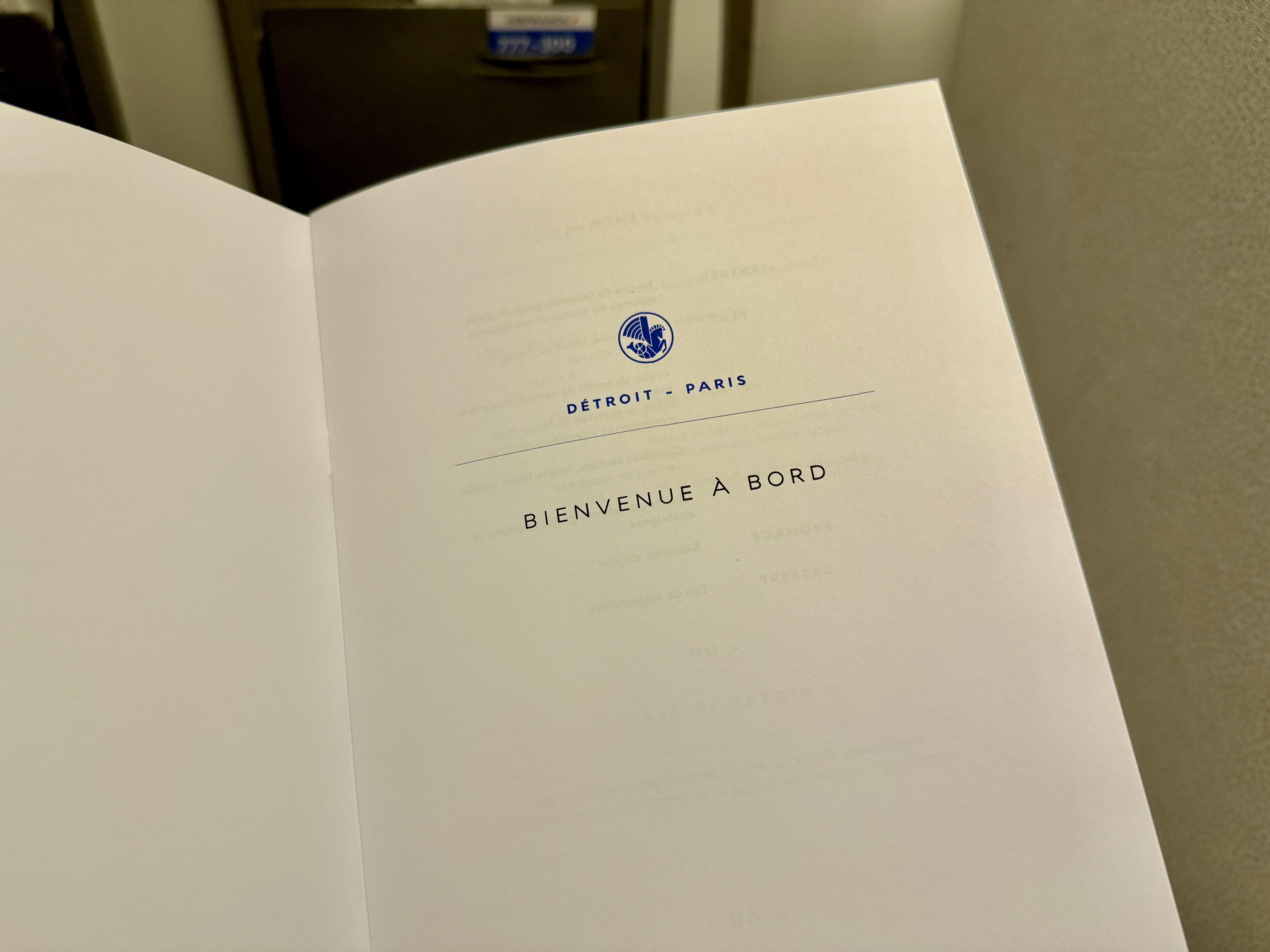 Air France 777 Business Class Detroit Paris Menu Page Air France 777 Business Class Detroit Paris Menu Page