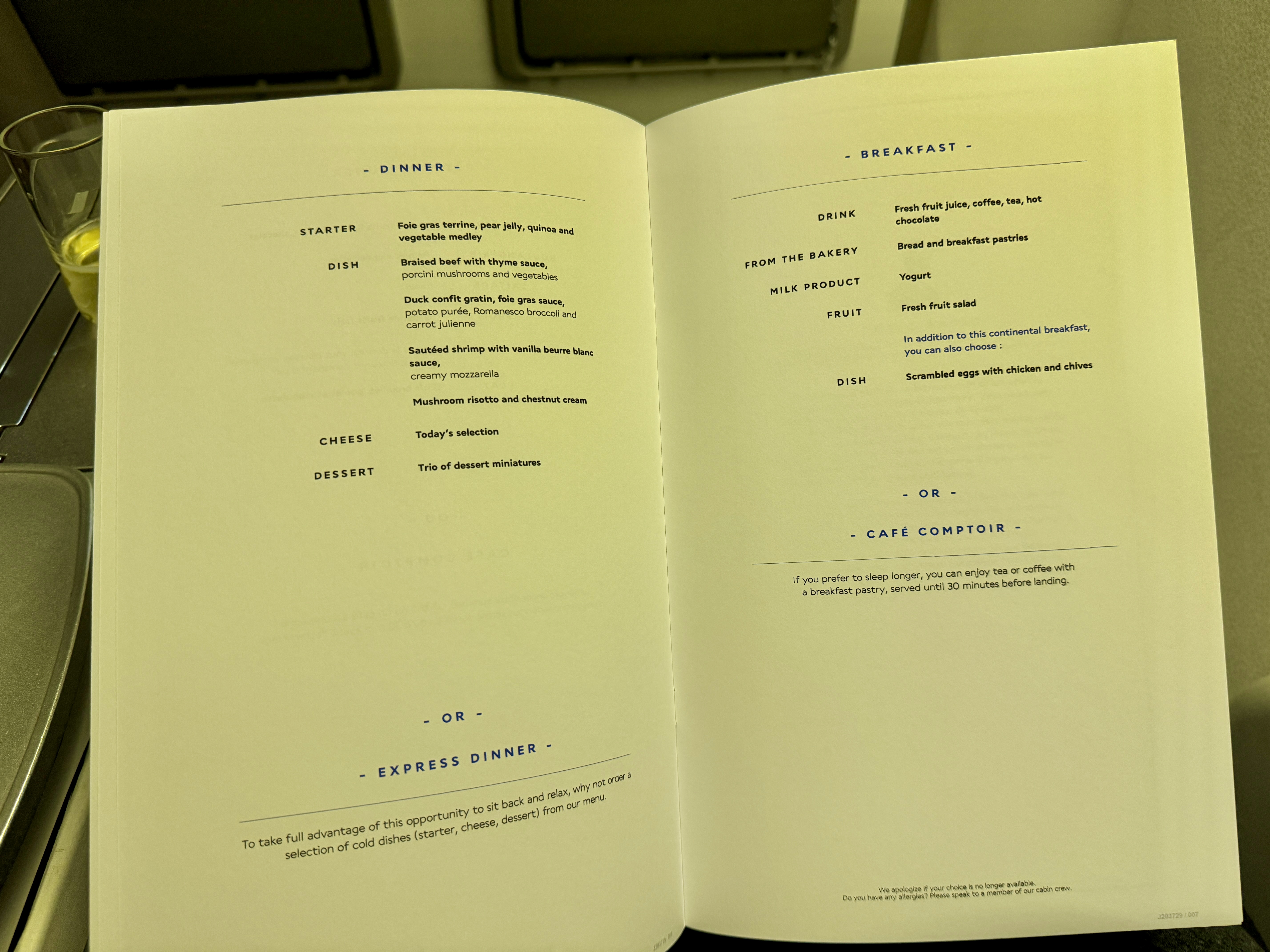 Air France 777 Business Class Menu Food Options Air France 777 Business Class Menu Food Options
