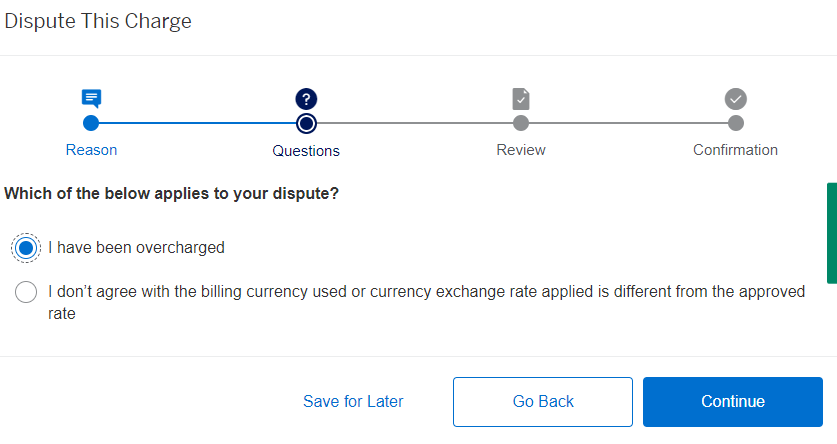 Amex Platinum card dispute about charge amount