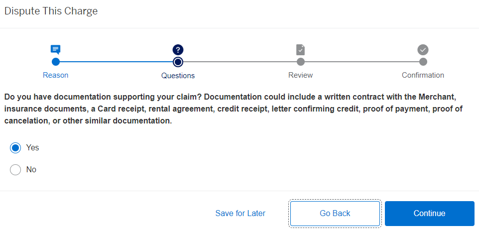 Amex Platinum card dispute for overcharge documentation
