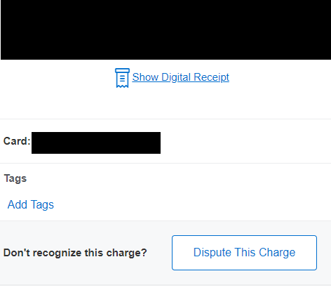 Amex Platinum card transaction eligible for dispute