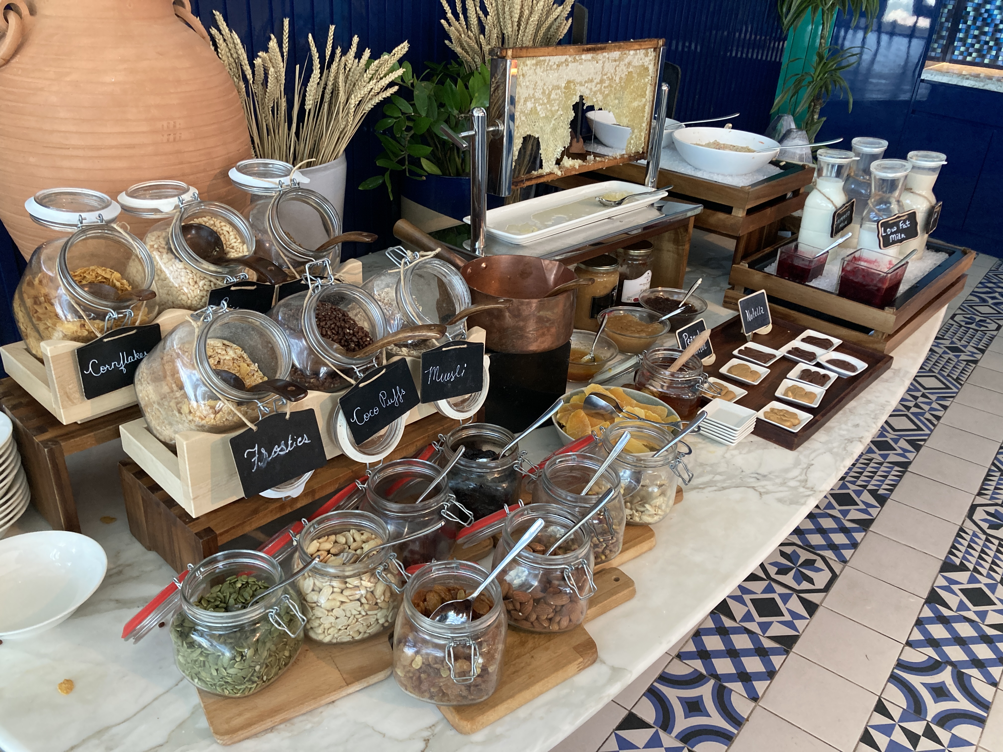 Andaz Capital Gate Abu Dhabi Cyan breakfast honey cereal yogurt