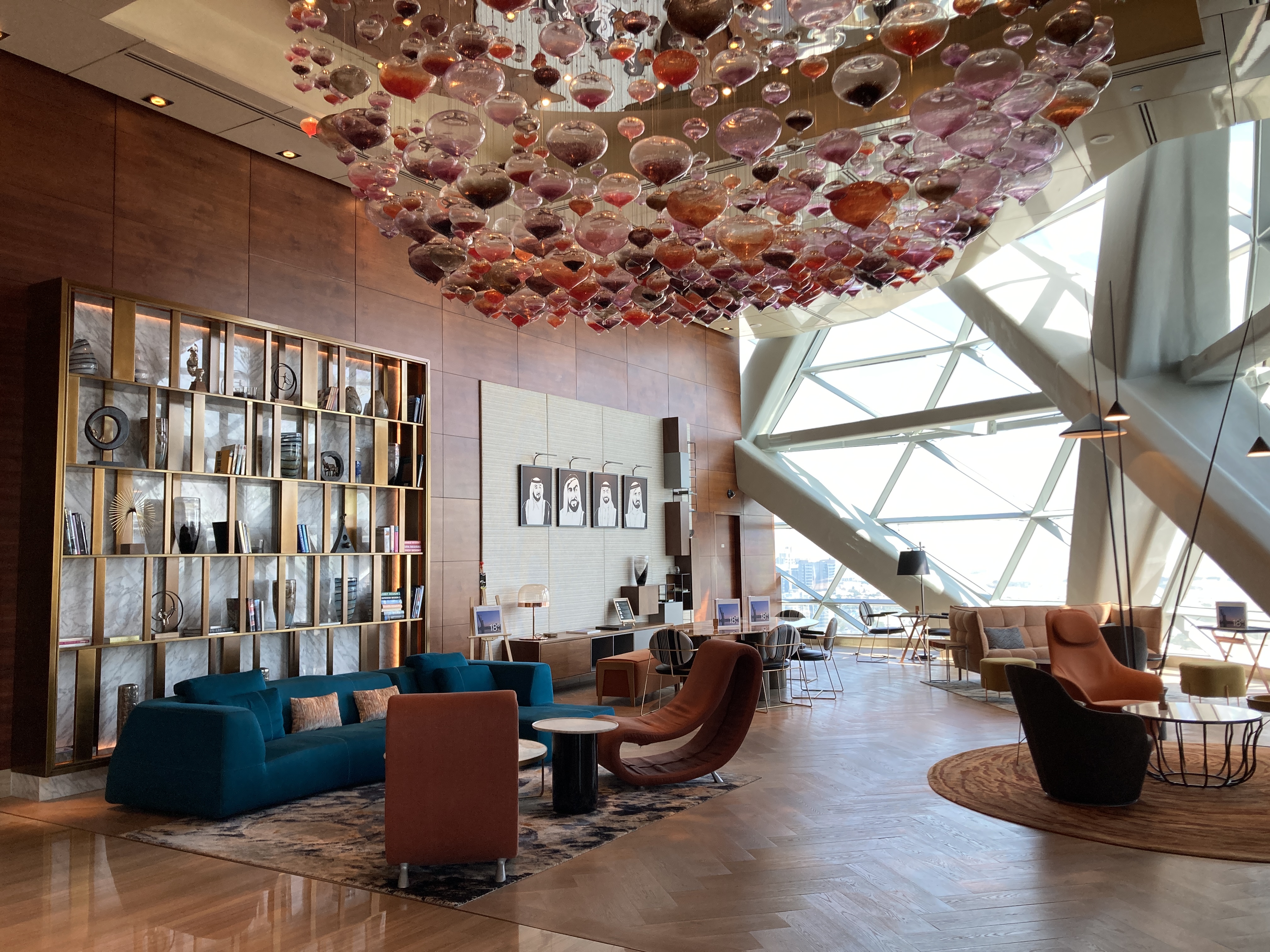 Andaz Capital Gate Abu Dhabi lobby chandelier