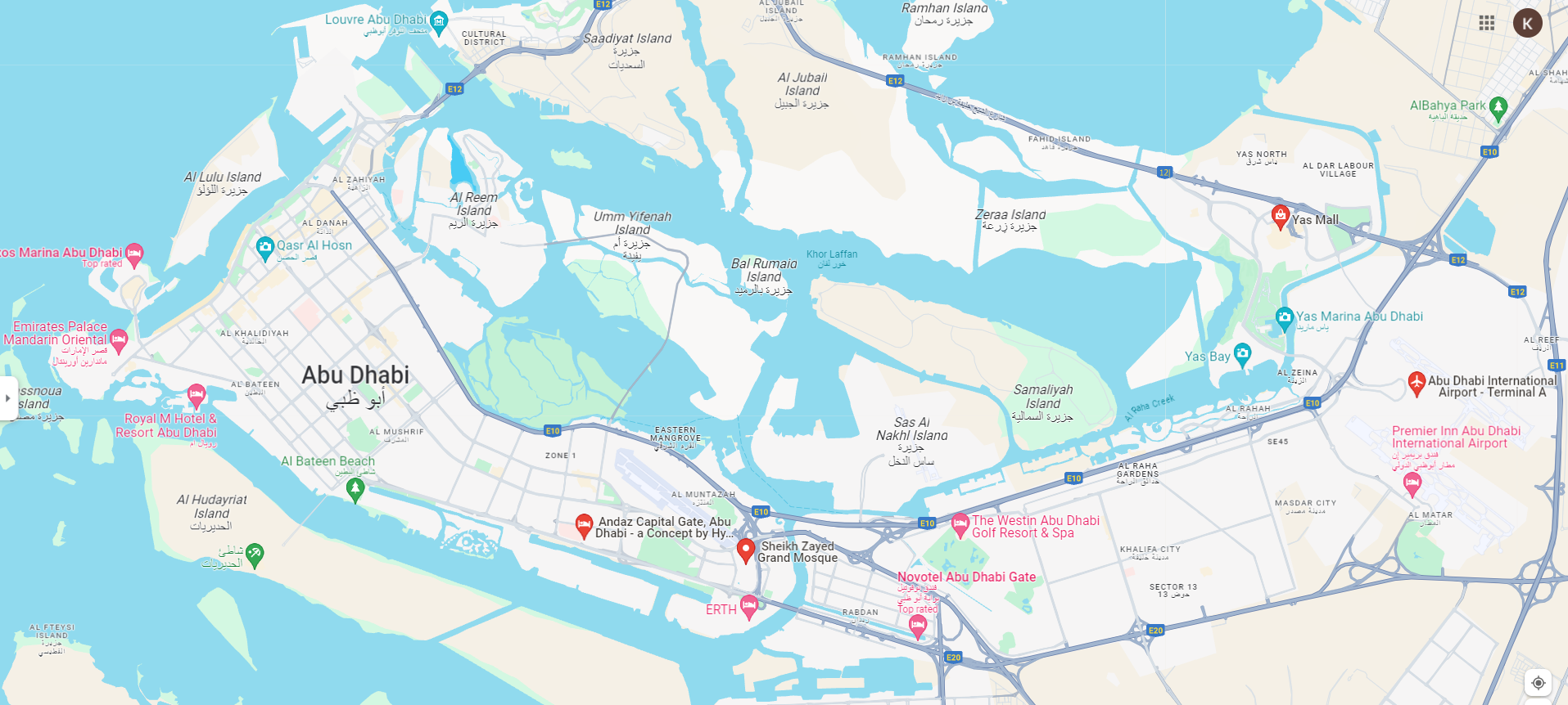 Andaz Capital Gate Abu Dhabi map