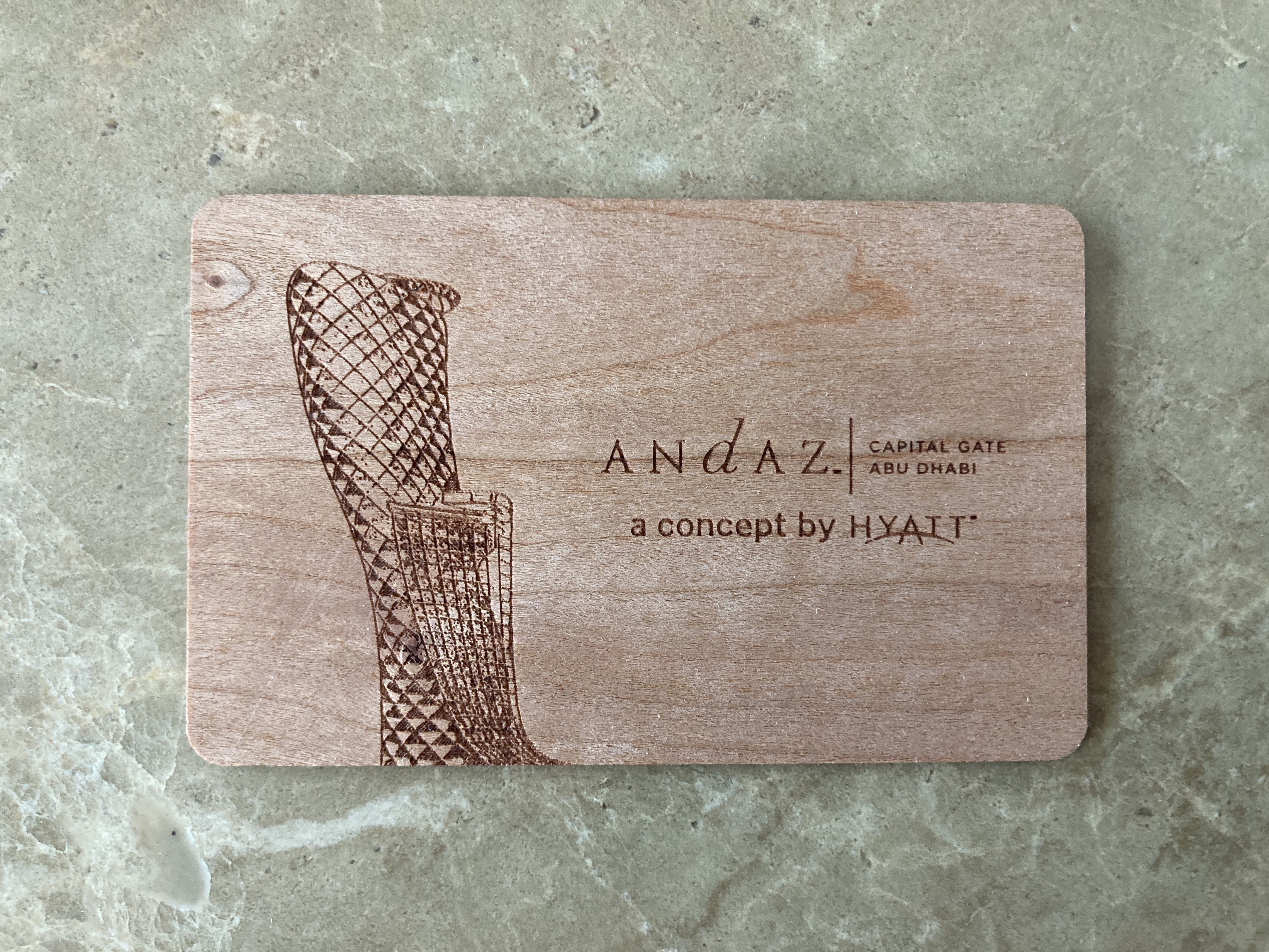 Andaz Capital Gate Abu Dhabi wood key