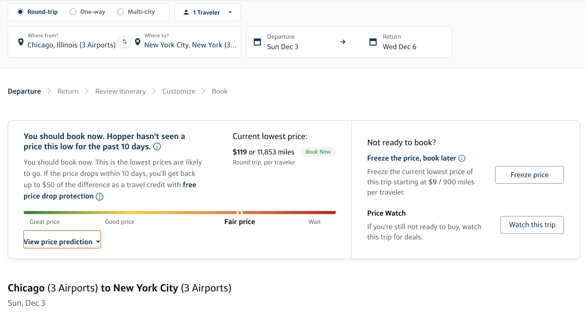 Capital One Travel portal booking example Capital One Travel portal booking example