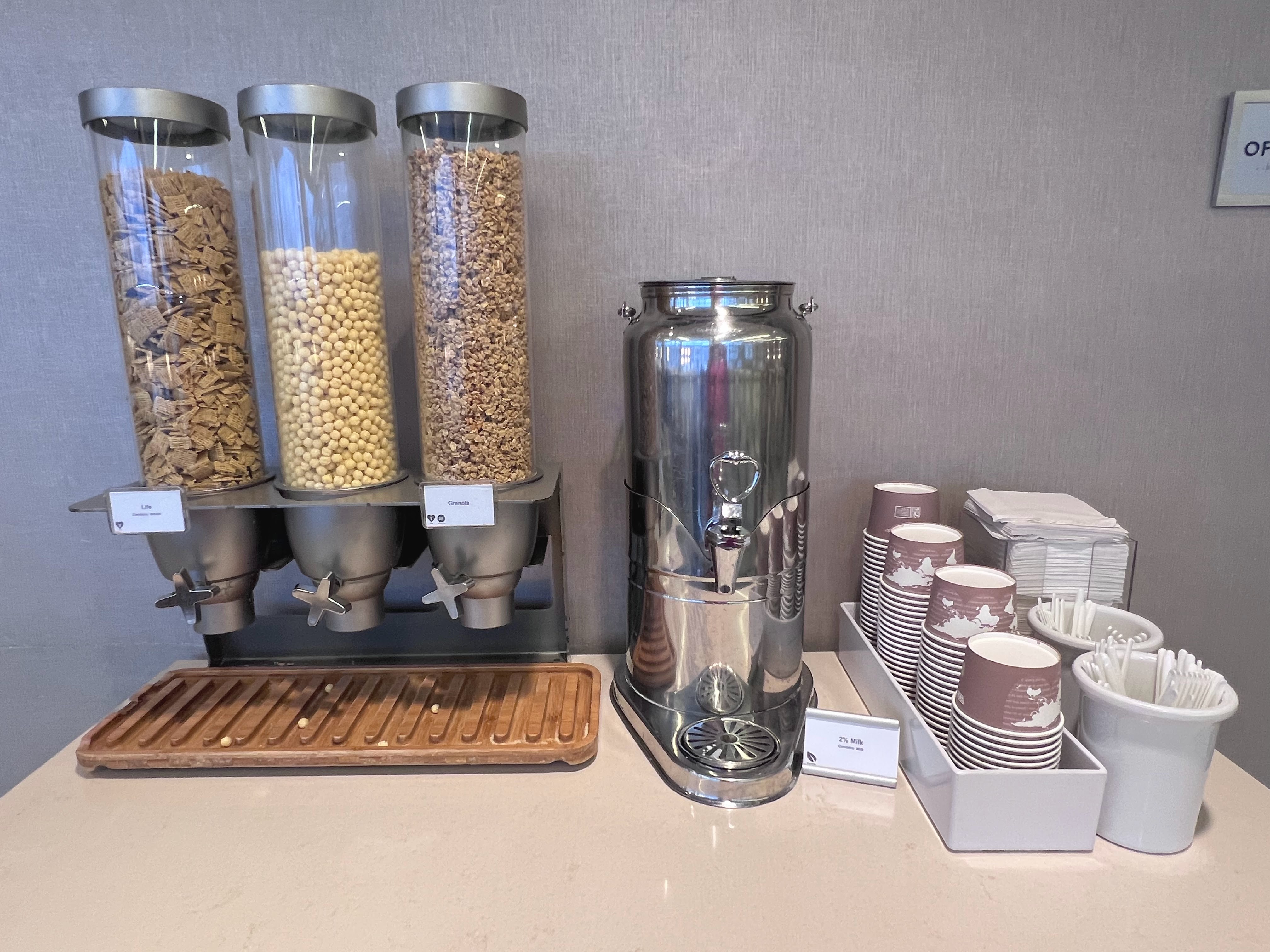 Cold cereal at OHare Admirals Club Concourse G Cold cereal at OHare Admirals Club Concourse G