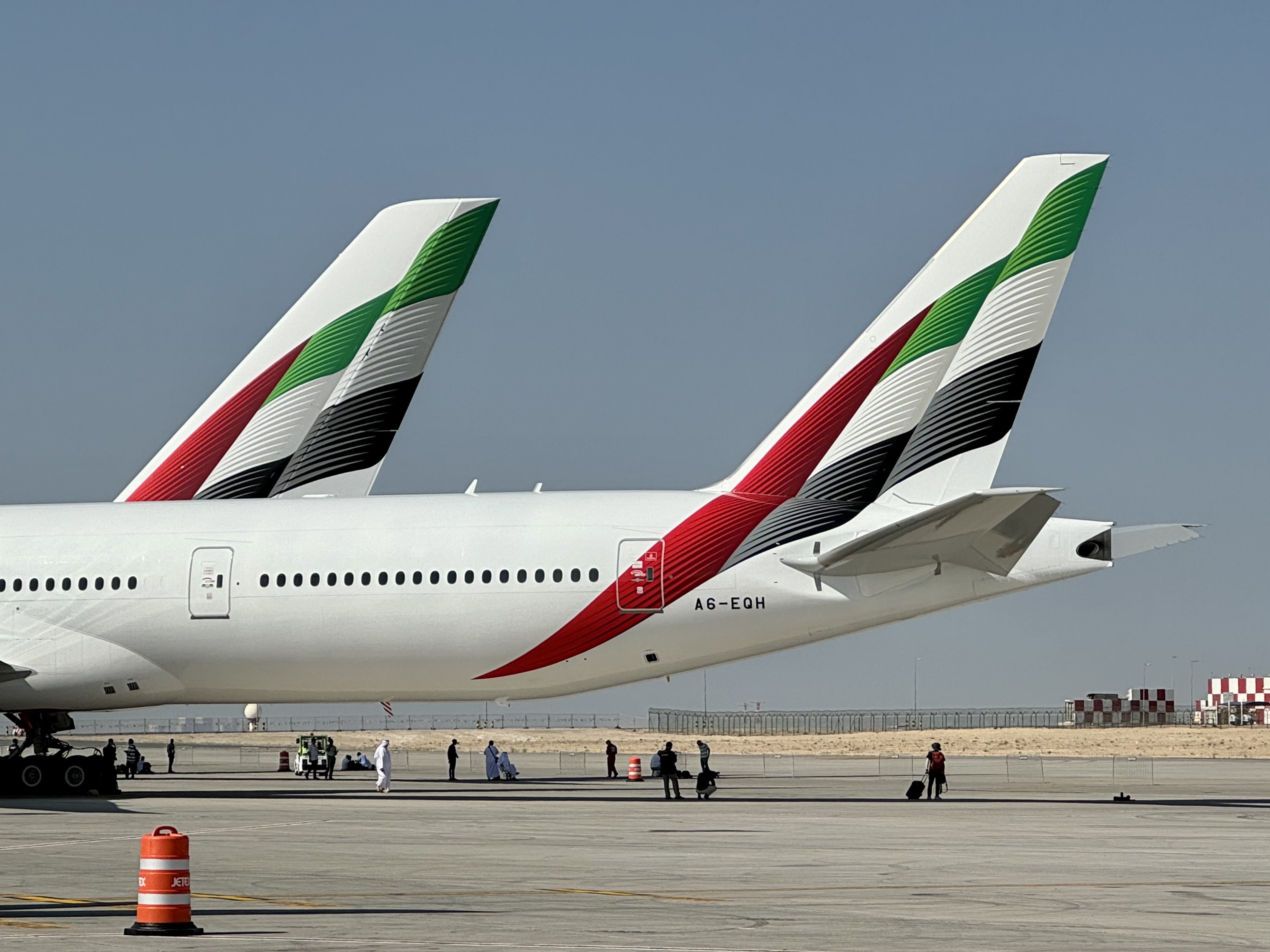 Dubai Airshow Emirates Boeing 777 and Airbus A380 Dubai Airshow Emirates Boeing 777 and Airbus A380