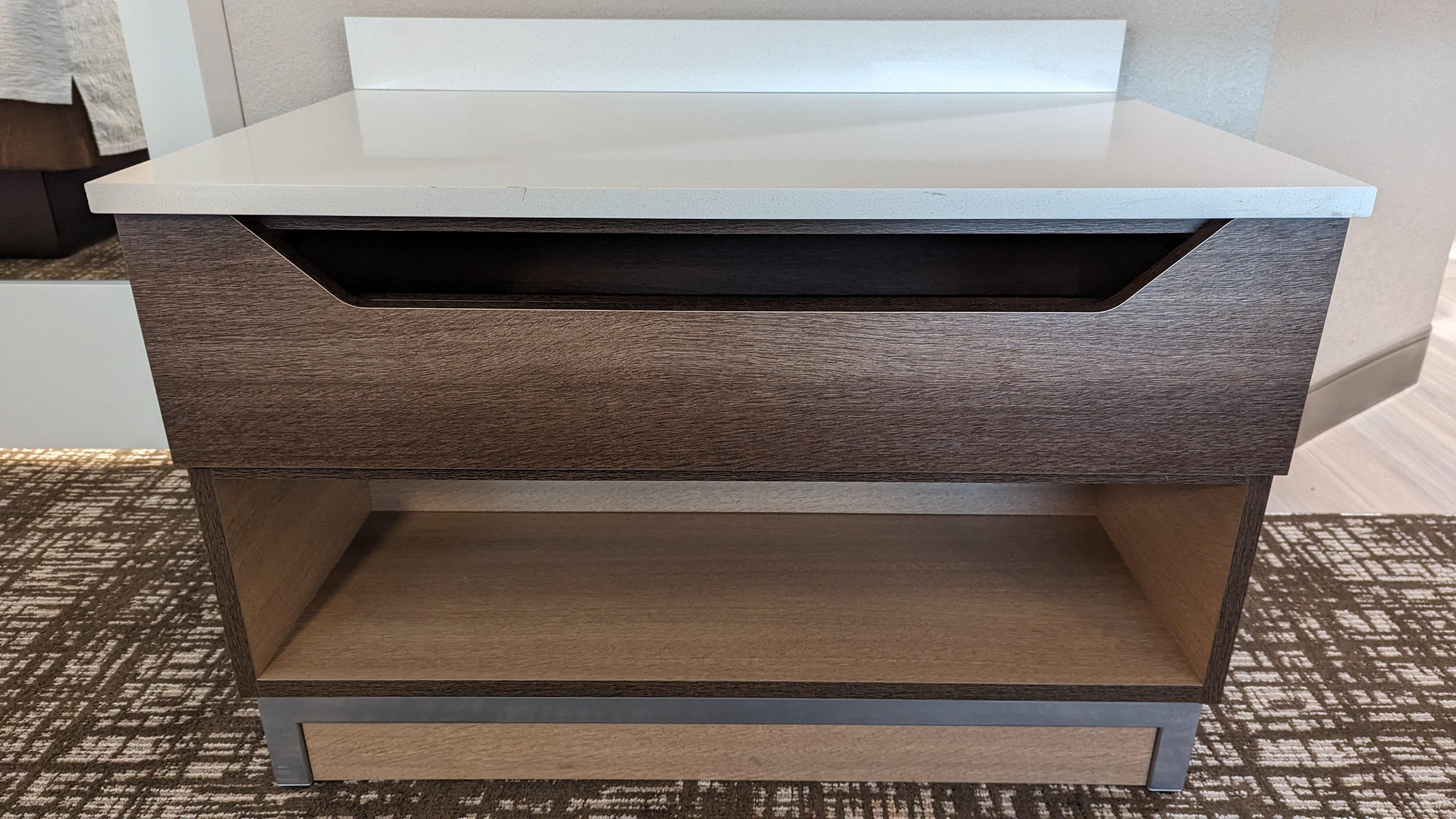Hampton Inn and Suites Aurora South Denver room storage cabinet
