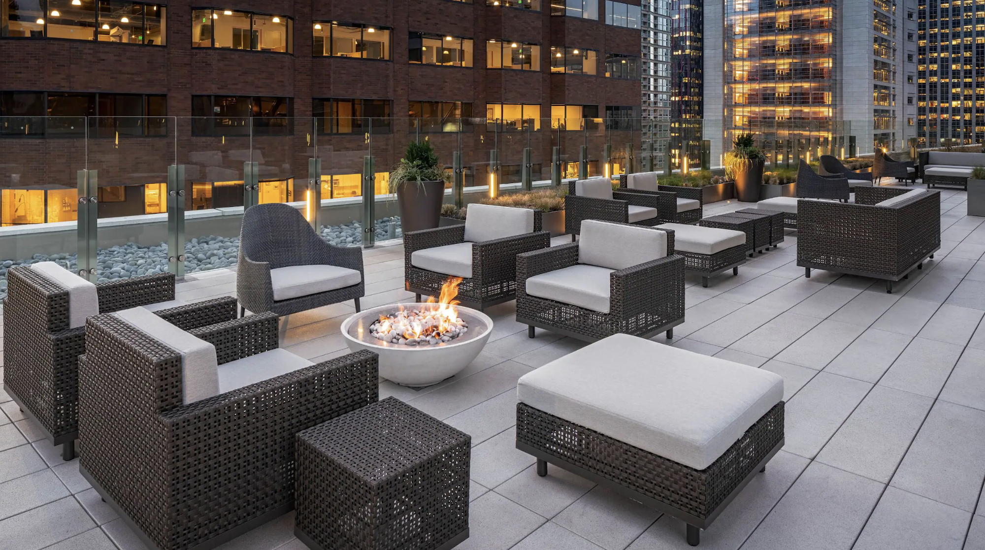 Hyatt Regency Seattle Regency Club outdoor lounge Hyatt Regency Seattle Regency Club outdoor lounge