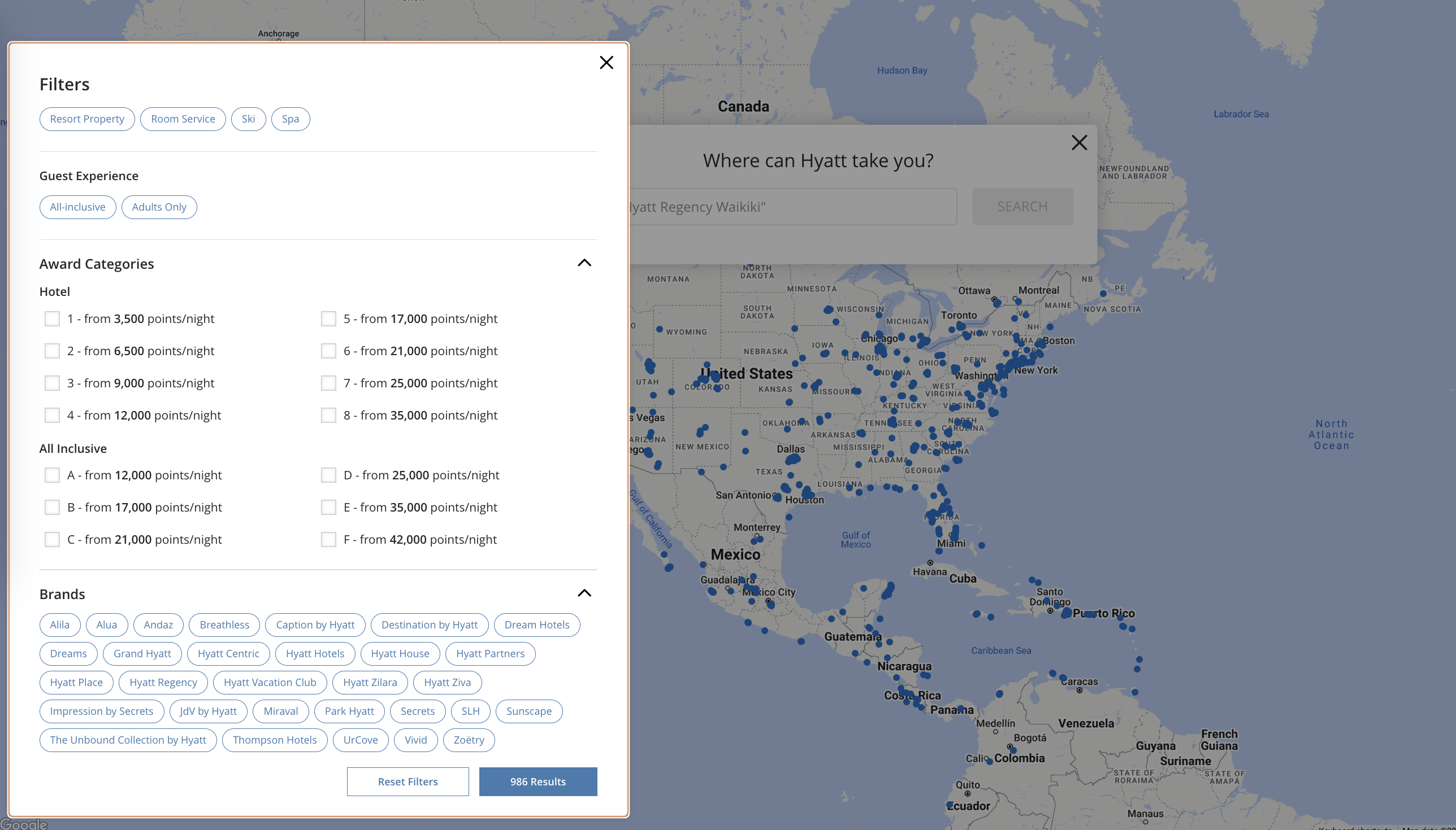 Hyatt brands property map Hyatt brands property map