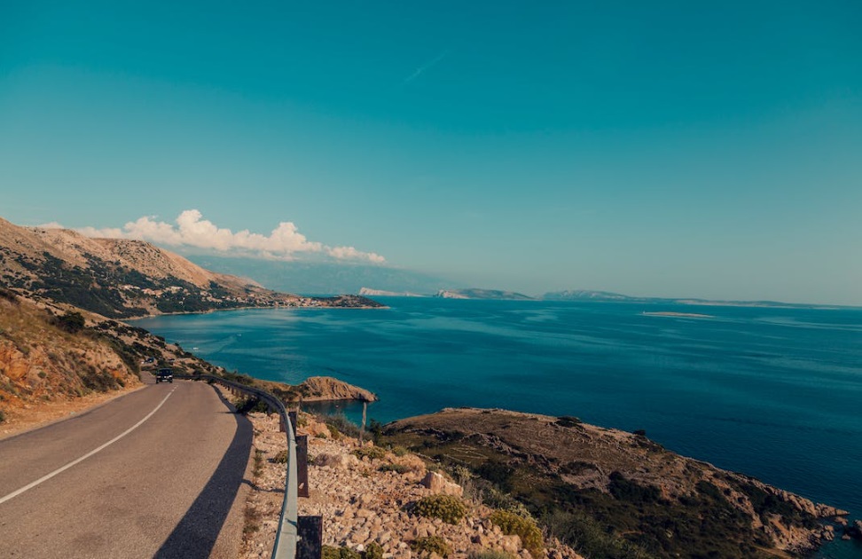 Road along the coastline