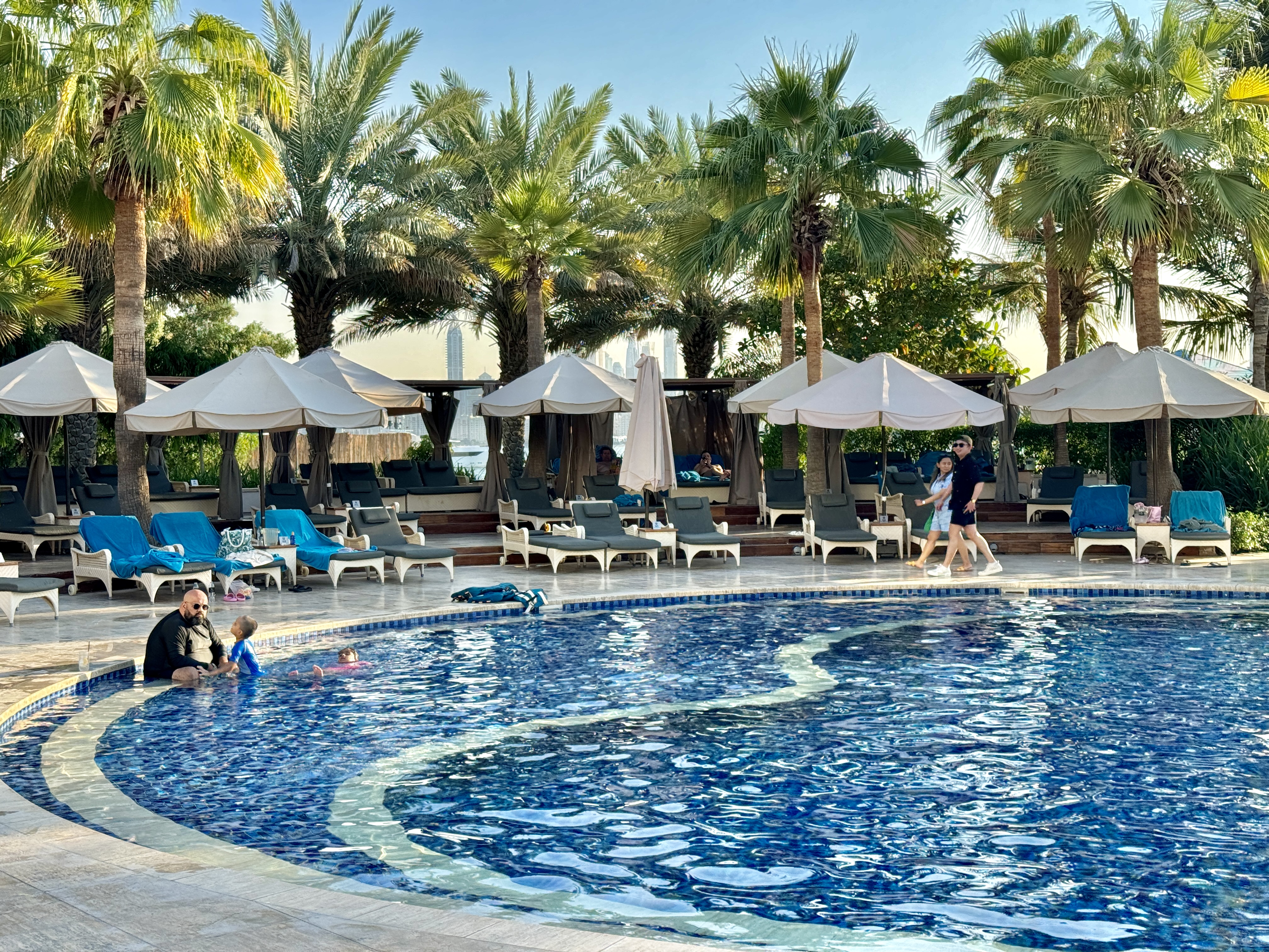 Waldorf Astoria Dubai Palm Jumeirah Family Pool Loungers and Umbrellas Waldorf Astoria Dubai Palm Jumeirah Family Pool Loungers and Umbrellas