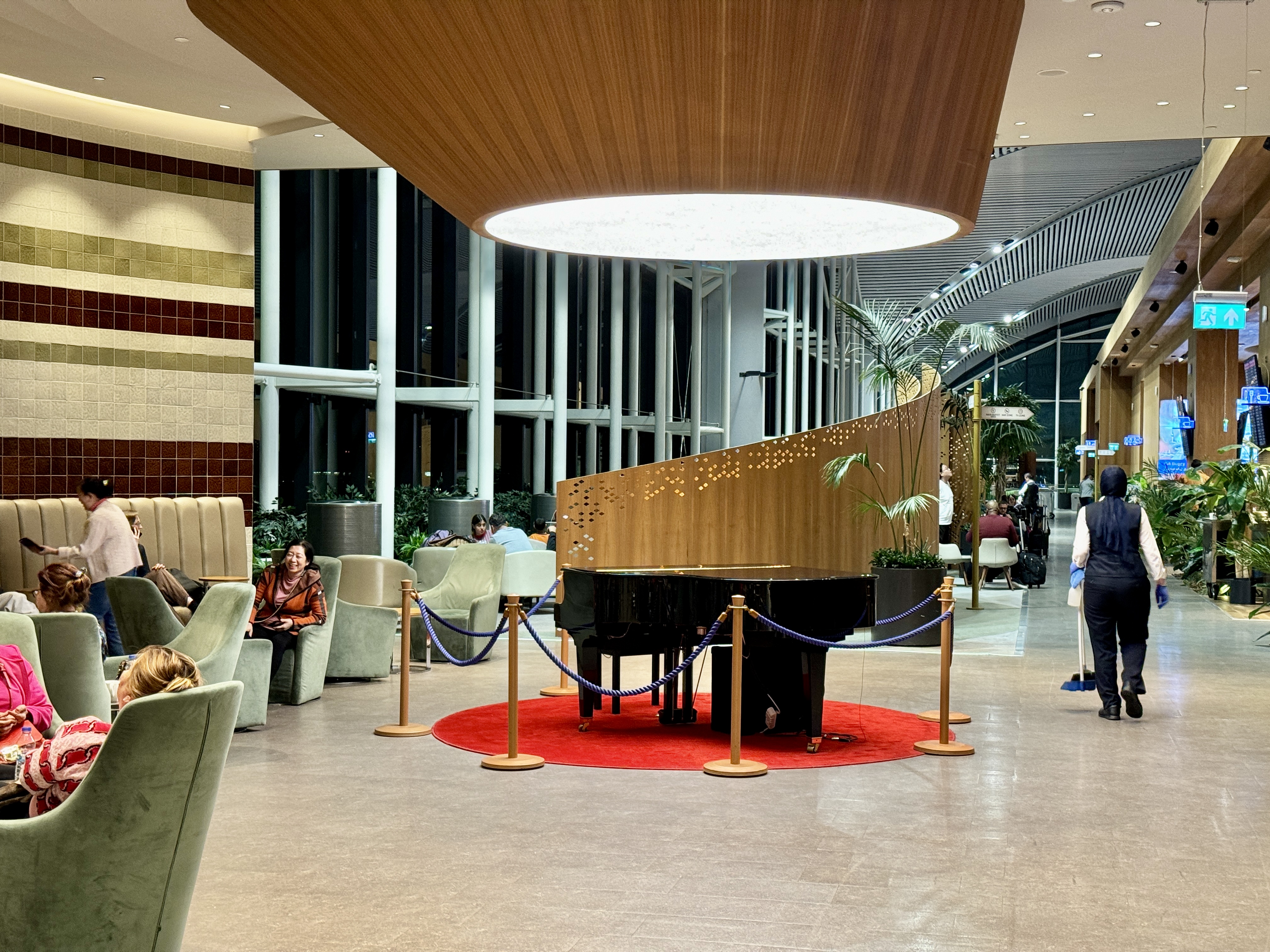 flydubai 737 800 economy IST IGA lounge piano flydubai 737 800 economy IST IGA lounge piano
