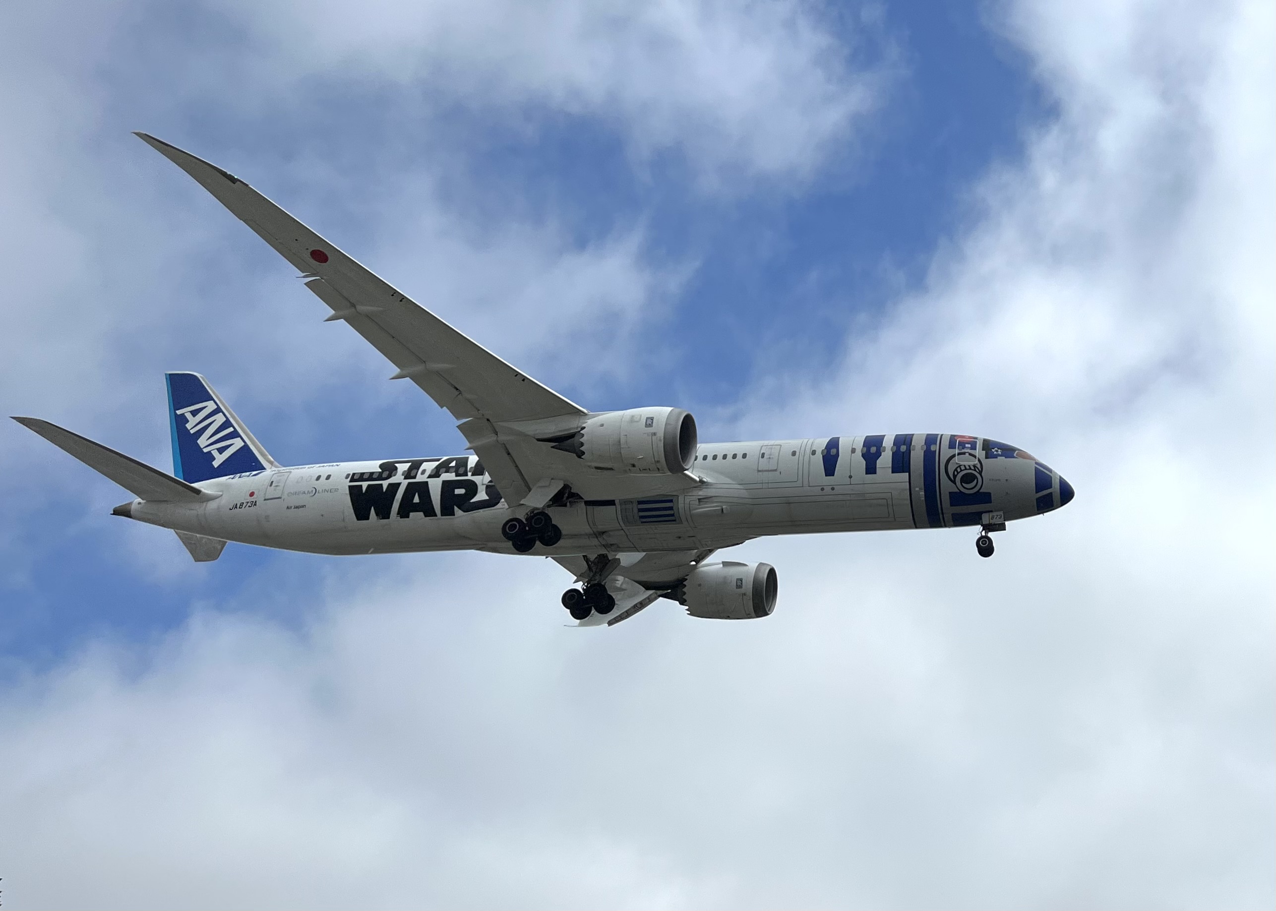 All Nippon Airways ANA Dreamliner arriving into LAX