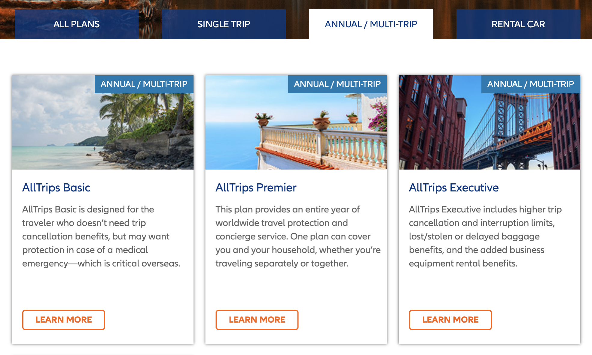 Allianz AllTrips annual plan options Allianz AllTrips annual plan options
