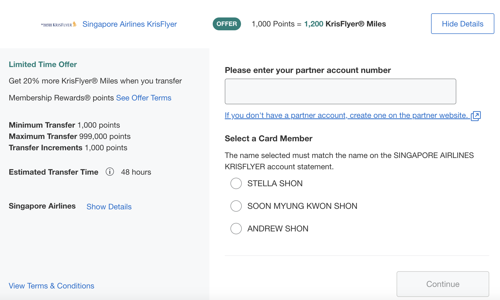 Amex Singapore 30 Transfer Bonus