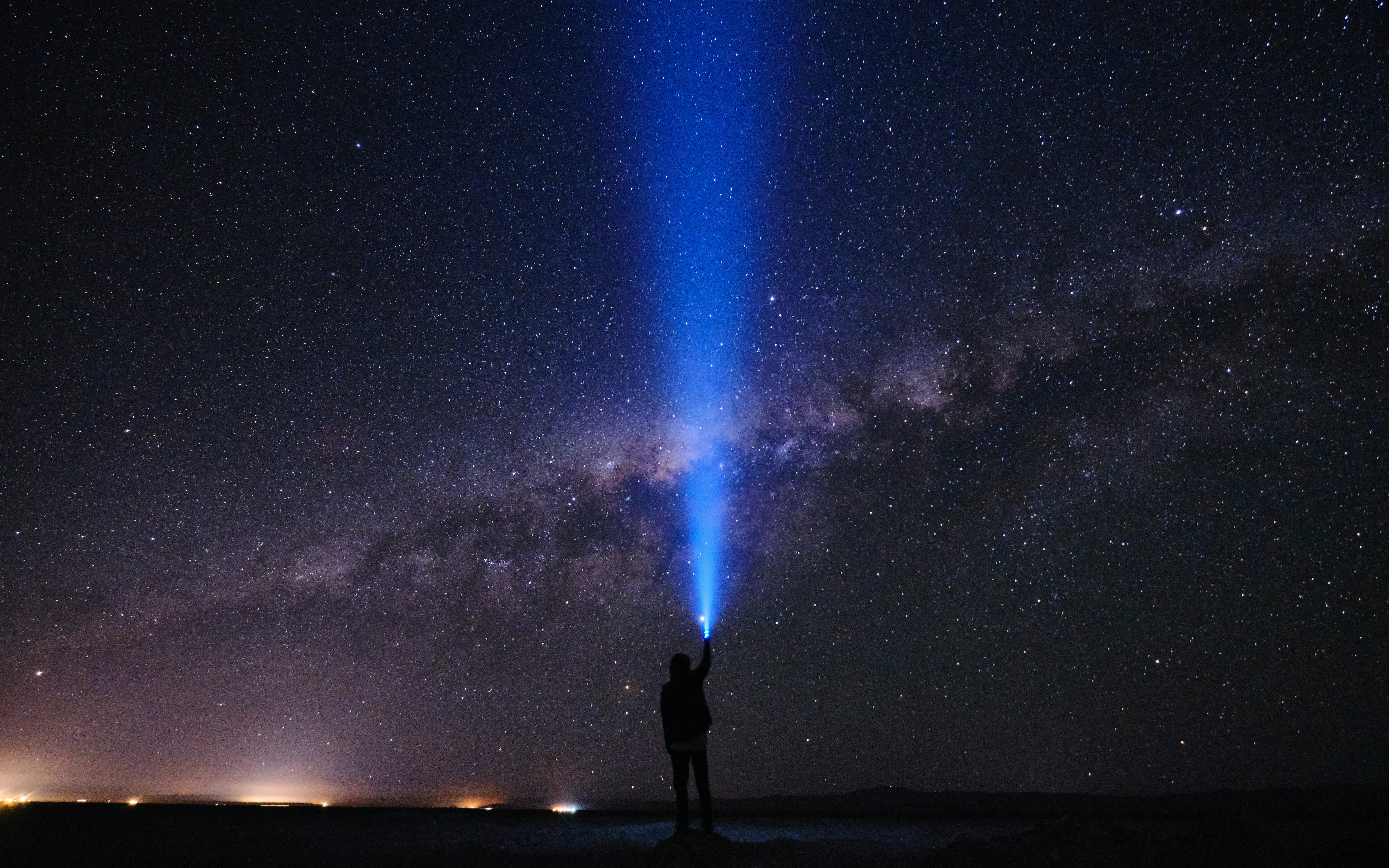 Atacama Desert night sky with stars Atacama Desert night sky with stars