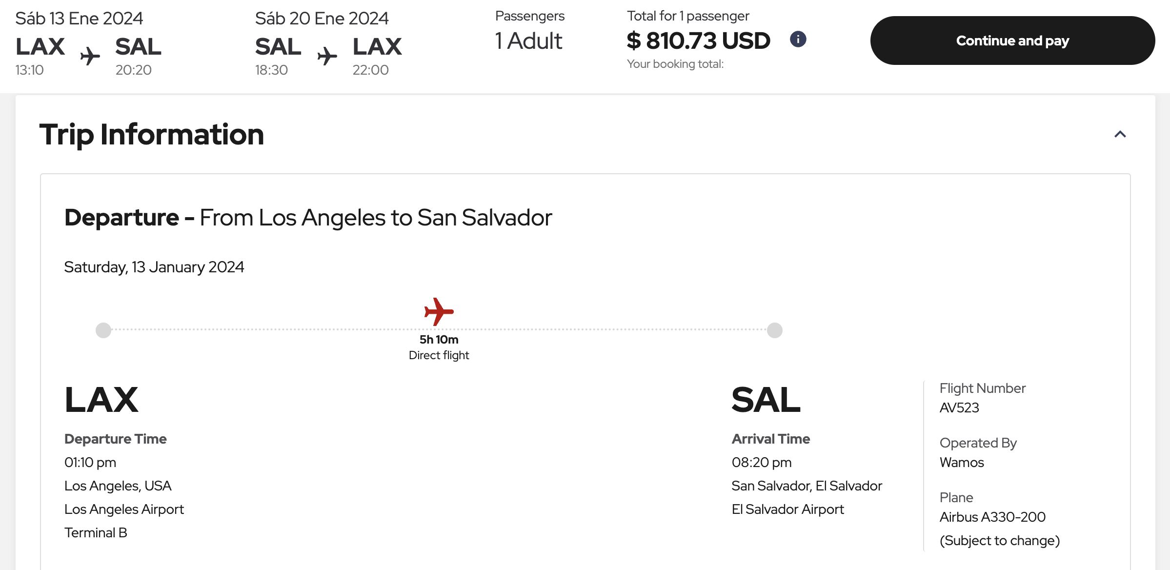 Avianca LAX SAL deal Avianca LAX SAL deal