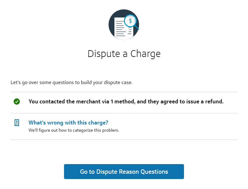 Capital One dispute process merchant contact confirmation