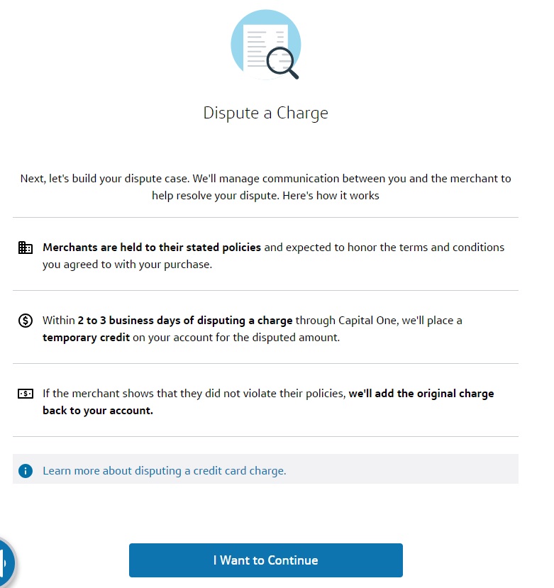 Capital One dispute process overview