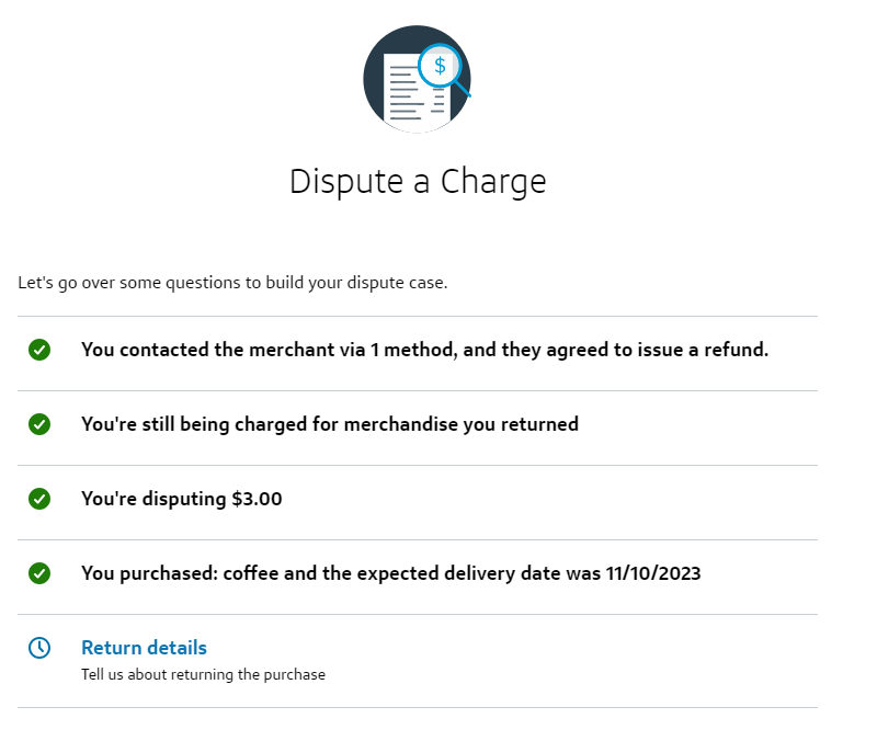 Capital One dispute process problem description confirmation