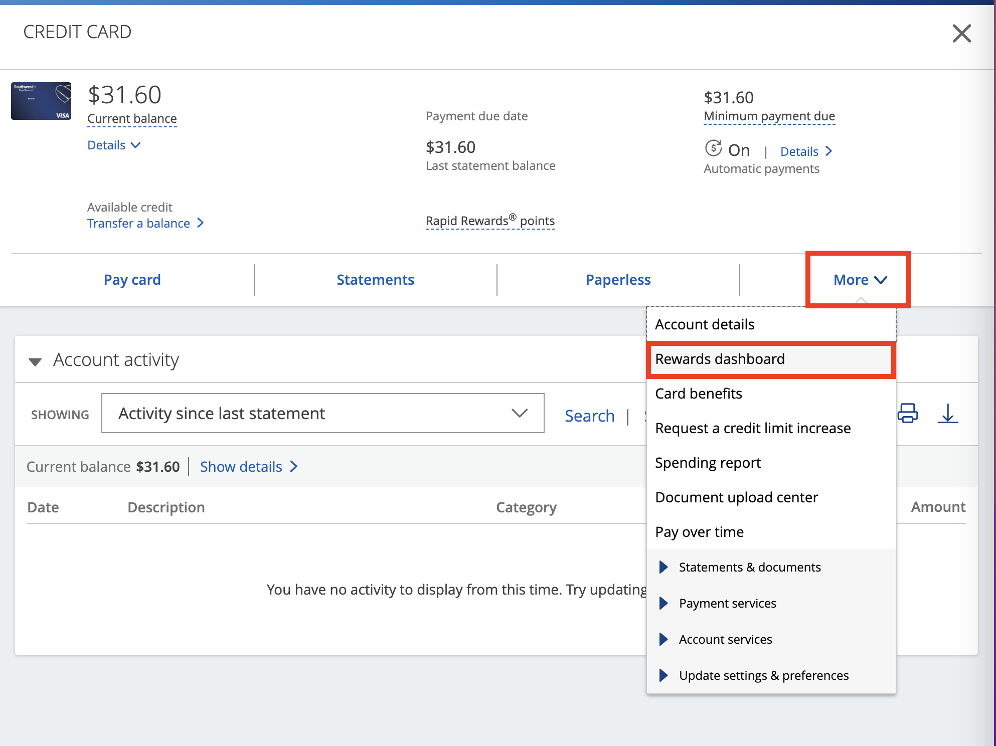 Checking Southwest Credit Card Upgraded Boarding credits