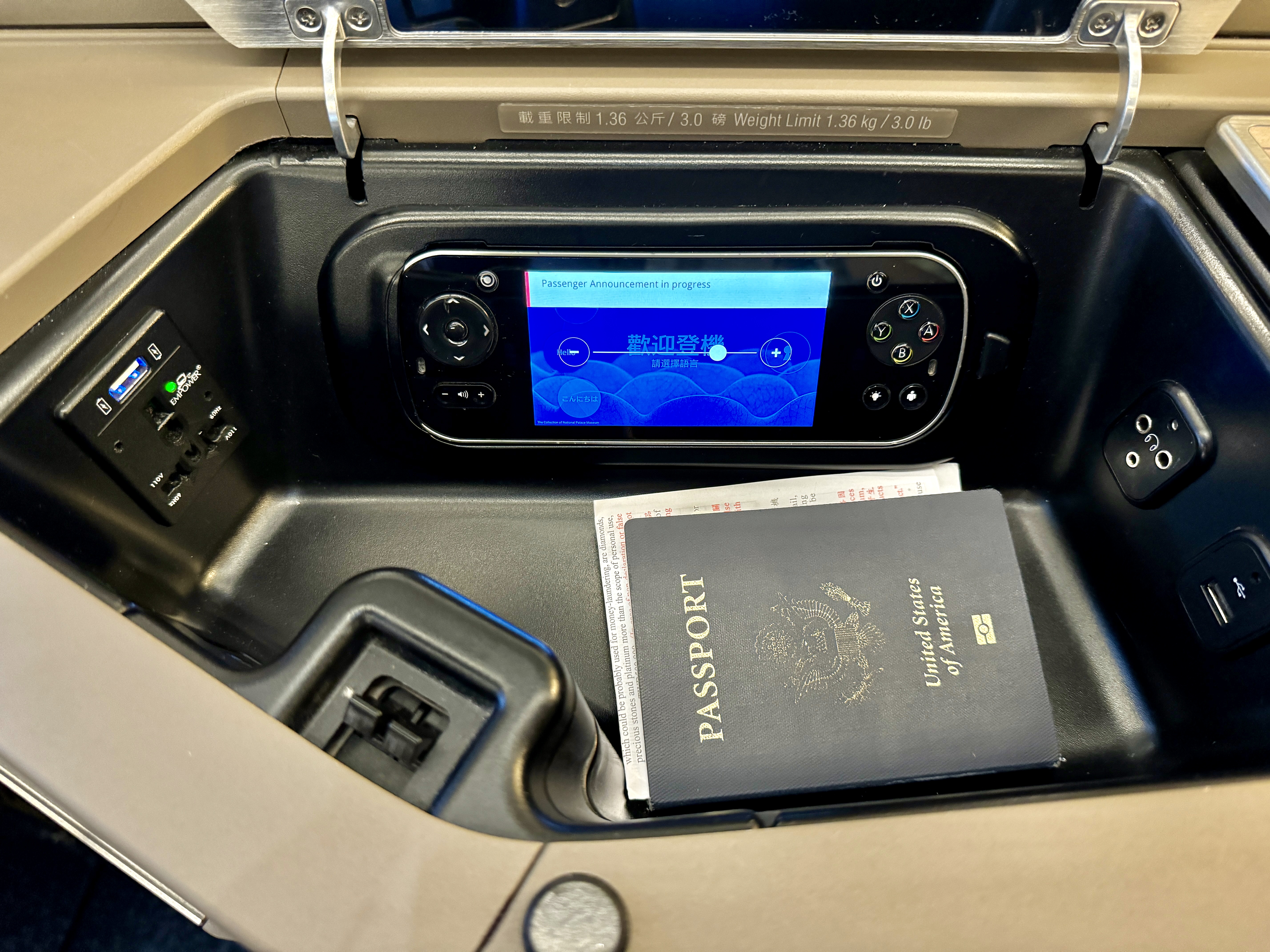 China Airlines A350 Business Class At Seat Storage China Airlines A350 Business Class At Seat Storage