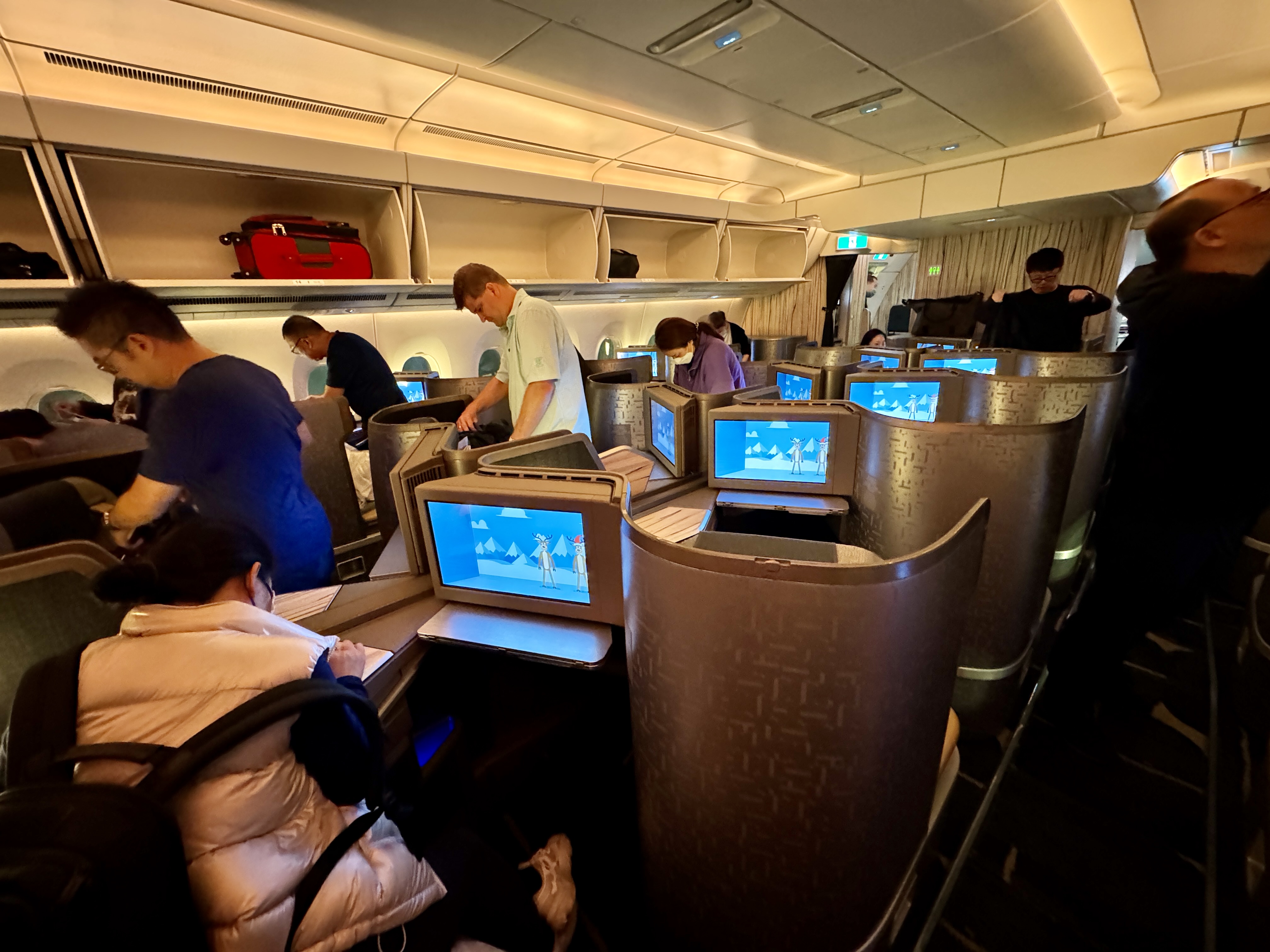 China Airlines A350 Business Class Cabin Toward Front China Airlines A350 Business Class Cabin Toward Front