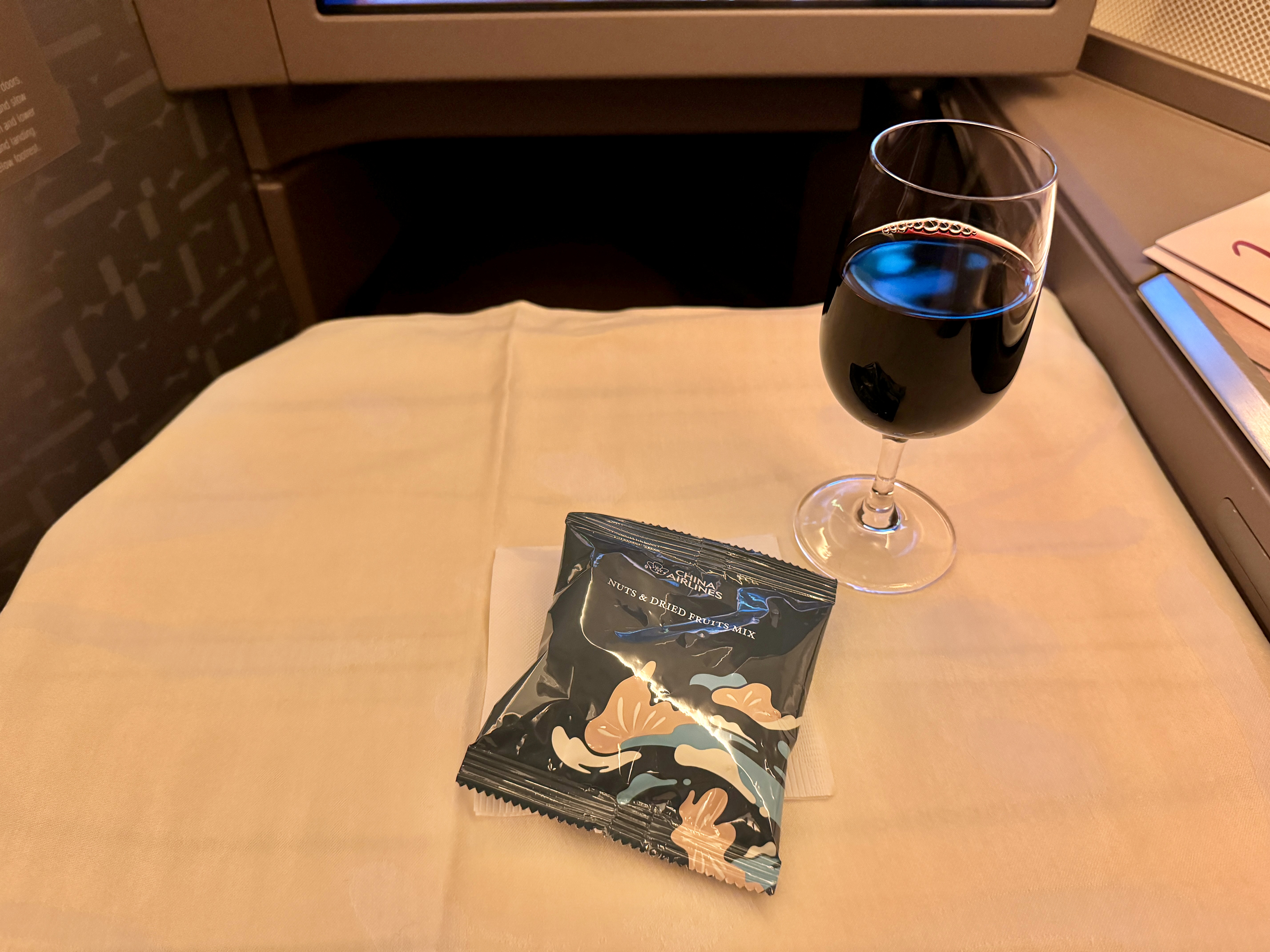 China Airlines A350 Business Class First Snack China Airlines A350 Business Class First Snack
