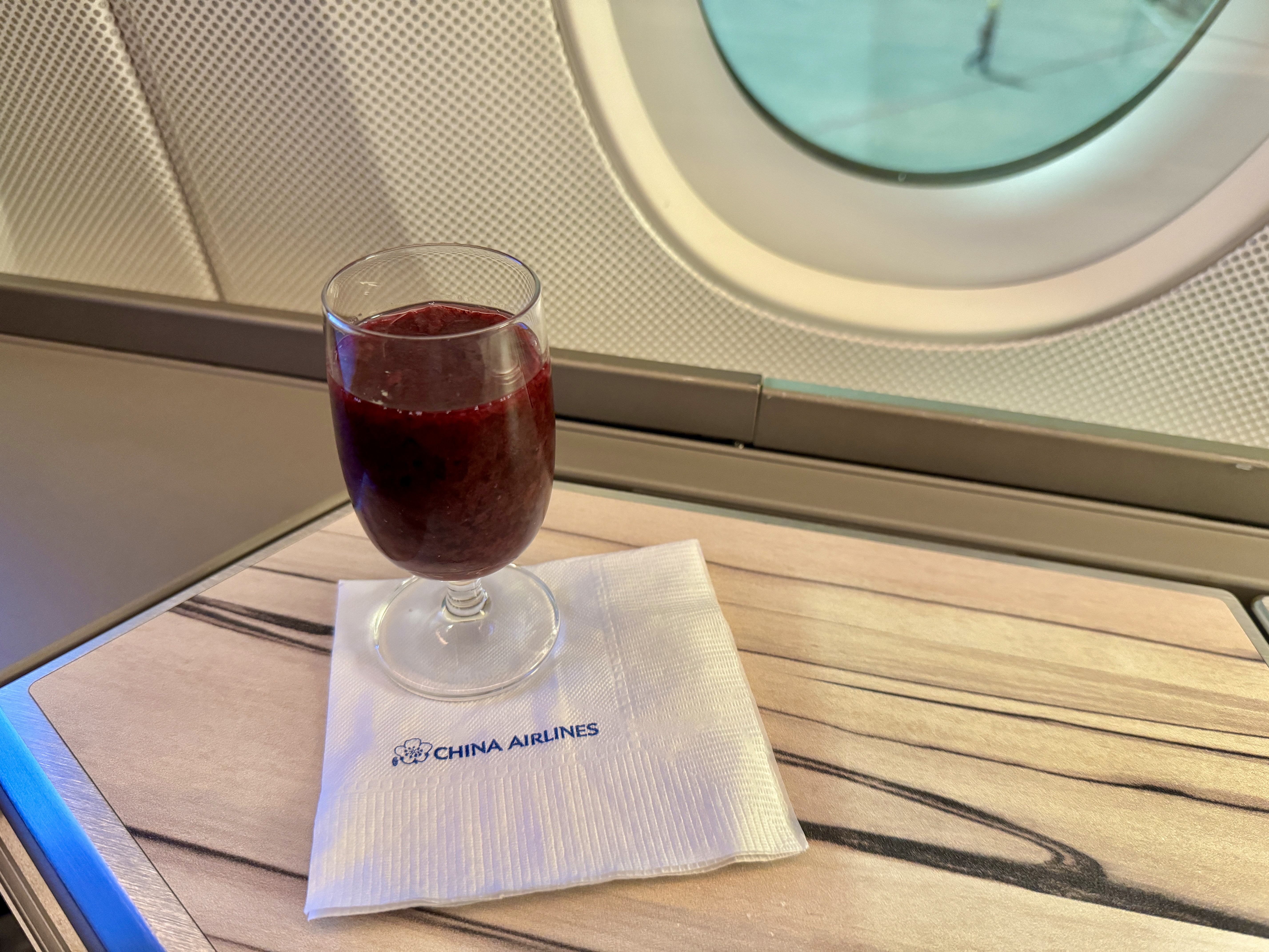 China Airlines A350 Business Class Pre departure Beverage China Airlines A350 Business Class Pre departure Beverage