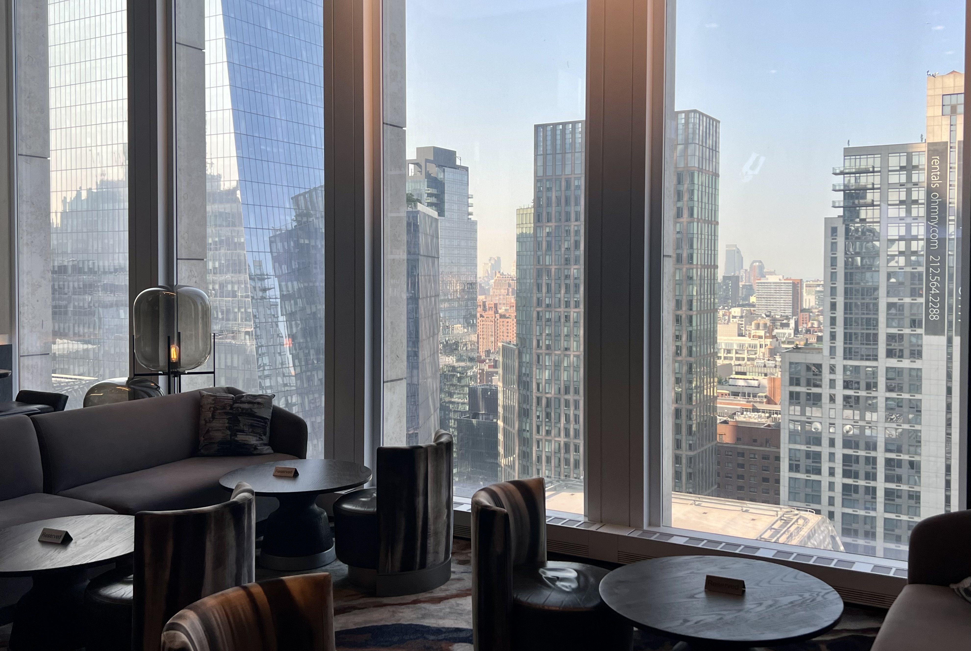Equinox Hotel NYC Electric Lemon bar view
