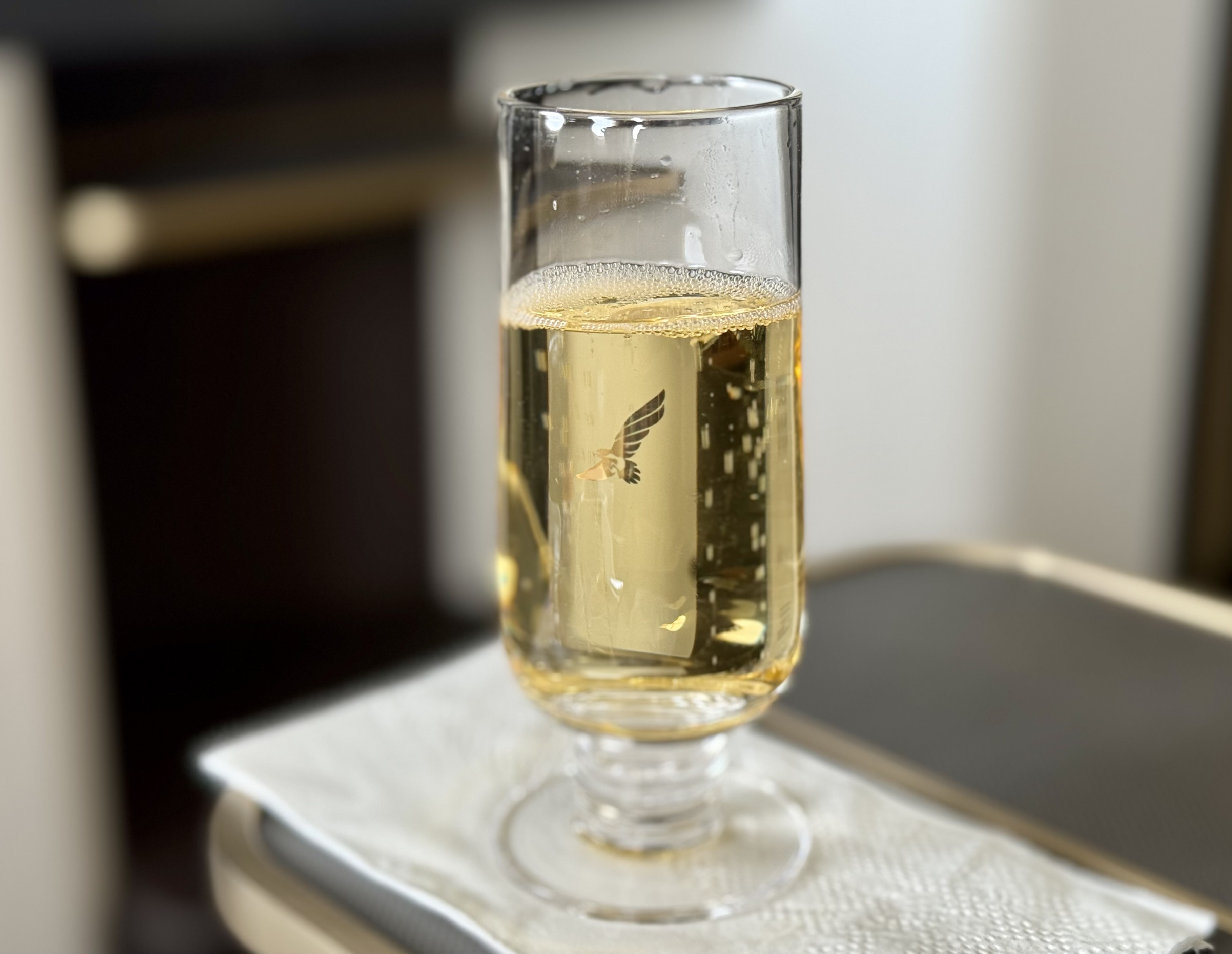 Gulf Air A321neo business class FnB Champagne