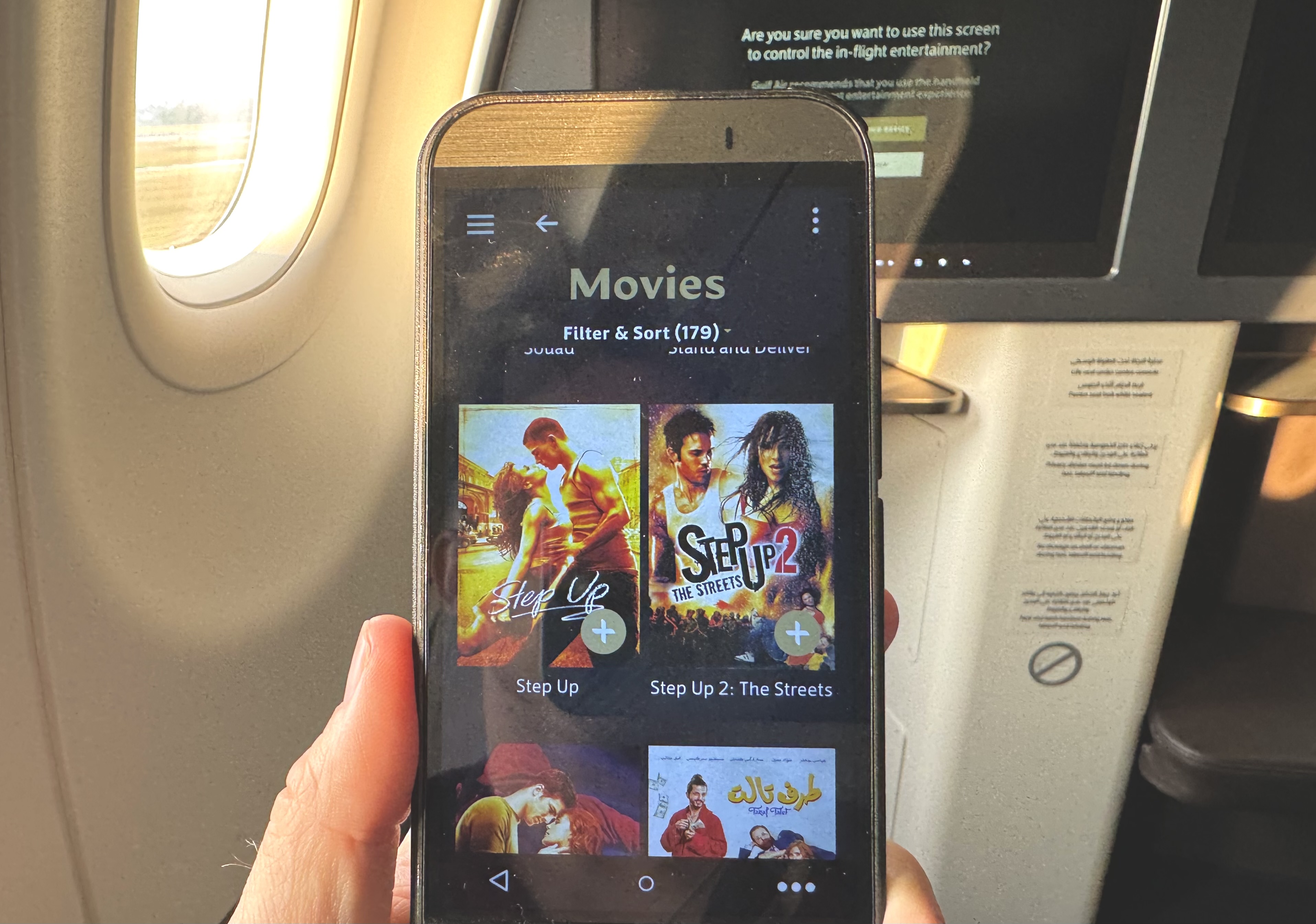 Gulf Air A321neo business class IFE hand held