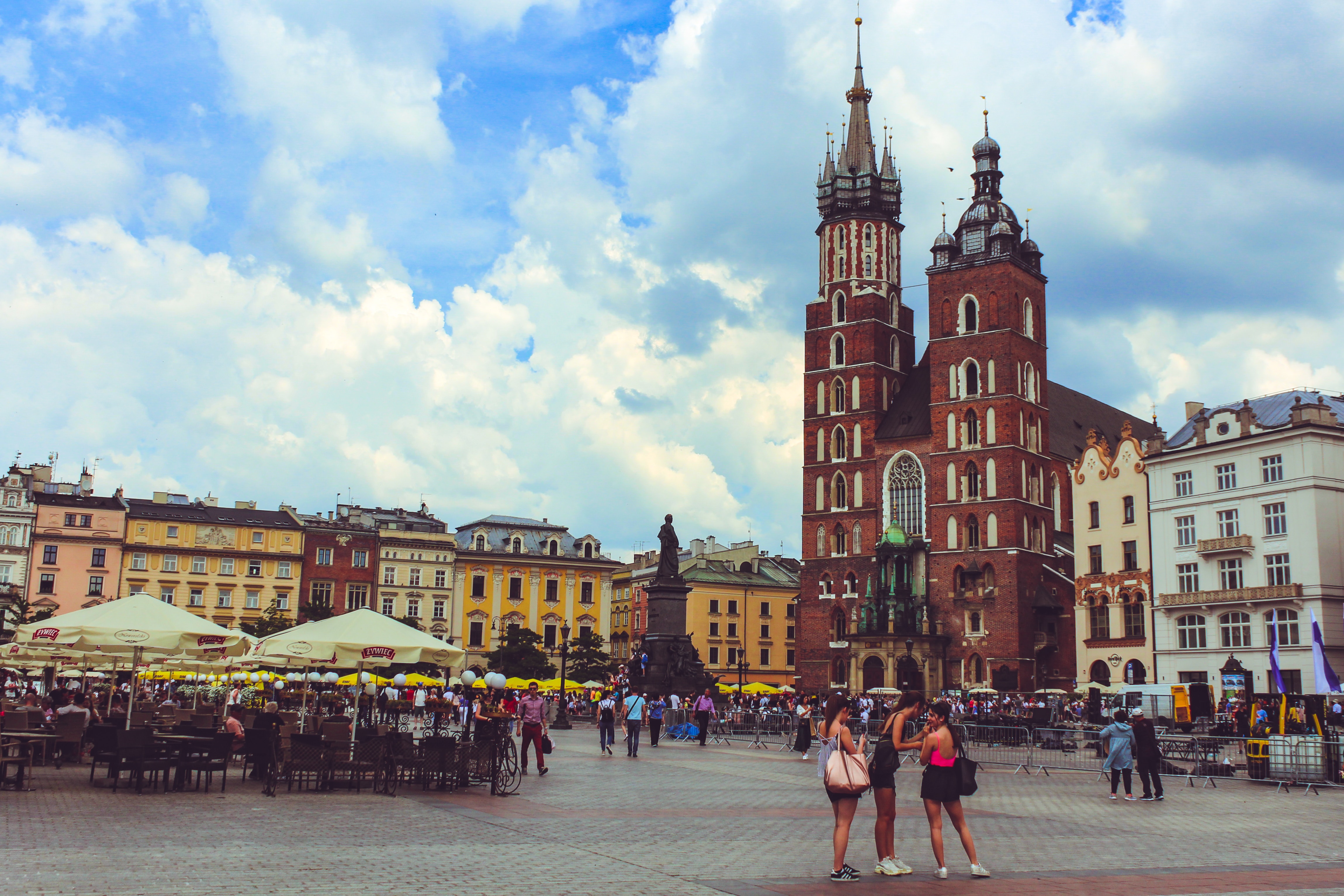 Krakow Market Square in summer Krakow Market Square in summer
