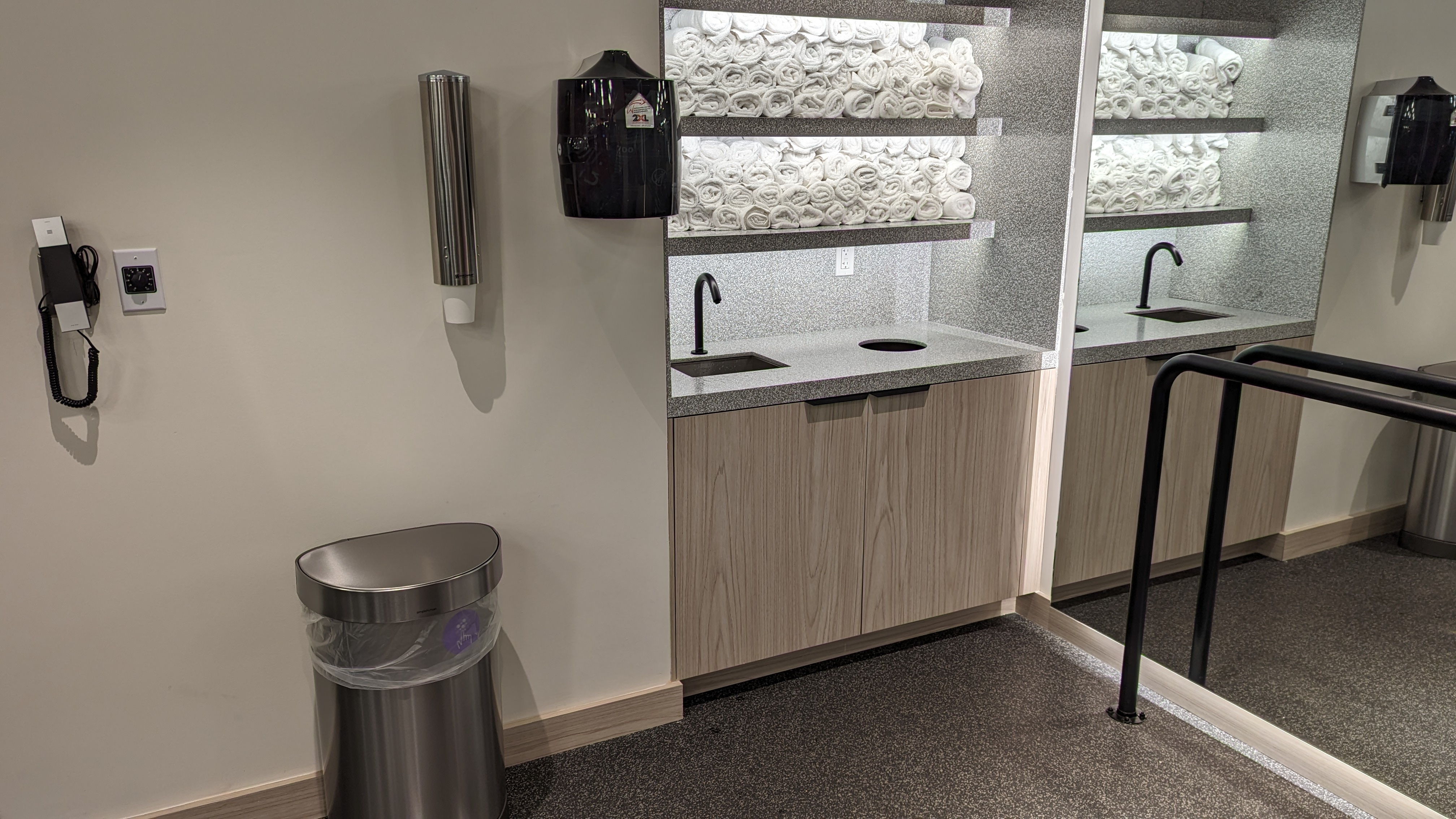 Motto by Hilton New York City Times Square amenities fitness center towels and water