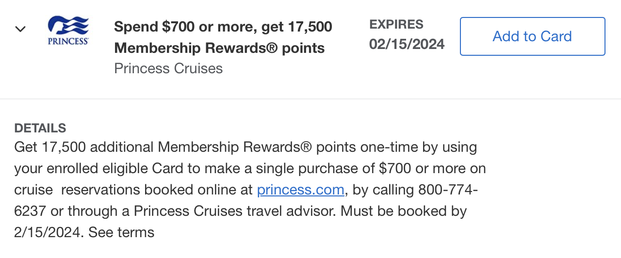 Princess Cruises Amex Offer Princess Cruises Amex Offer