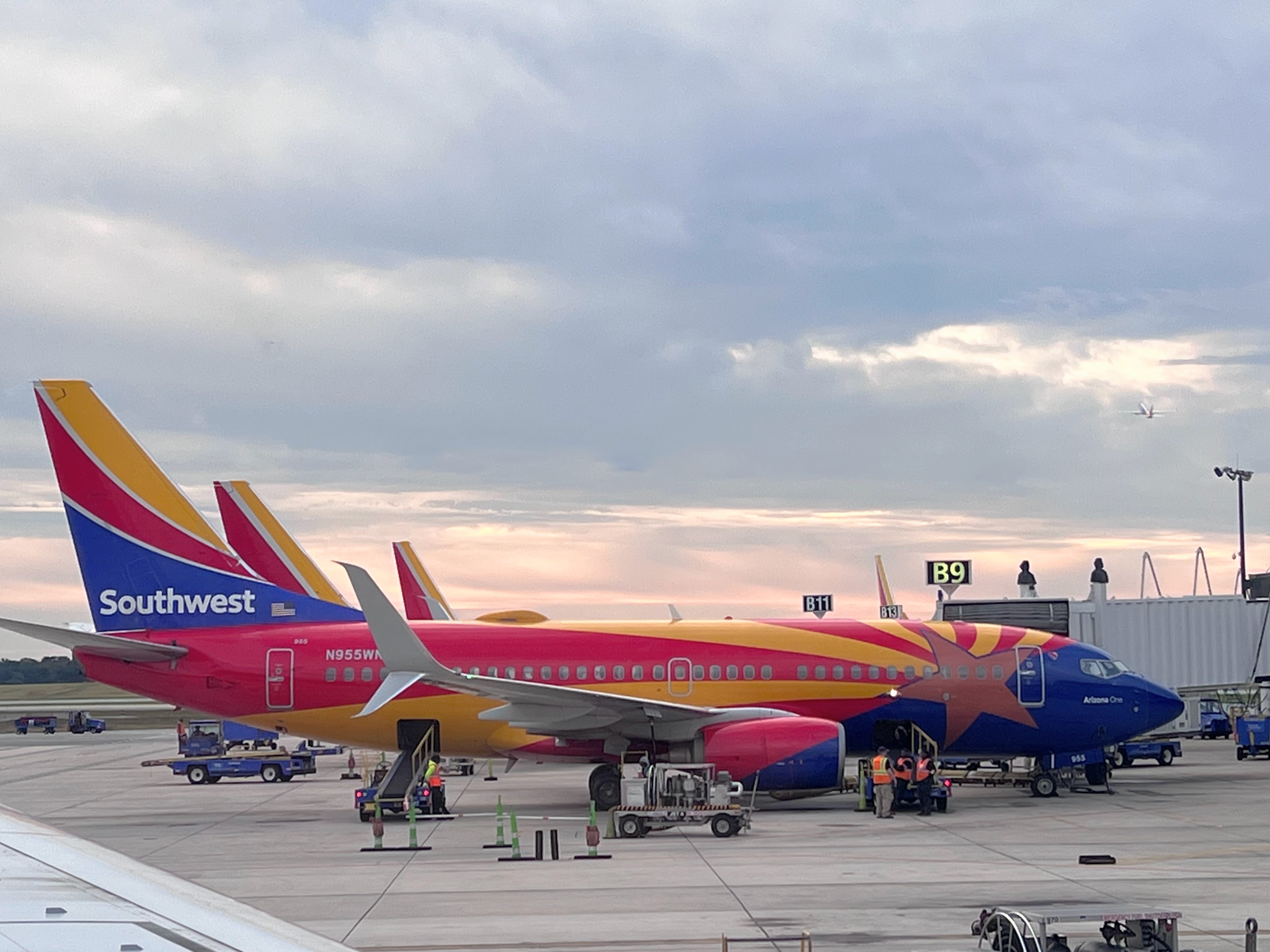 Southwest Airlines Night Gate Southwest Airplane at CMH