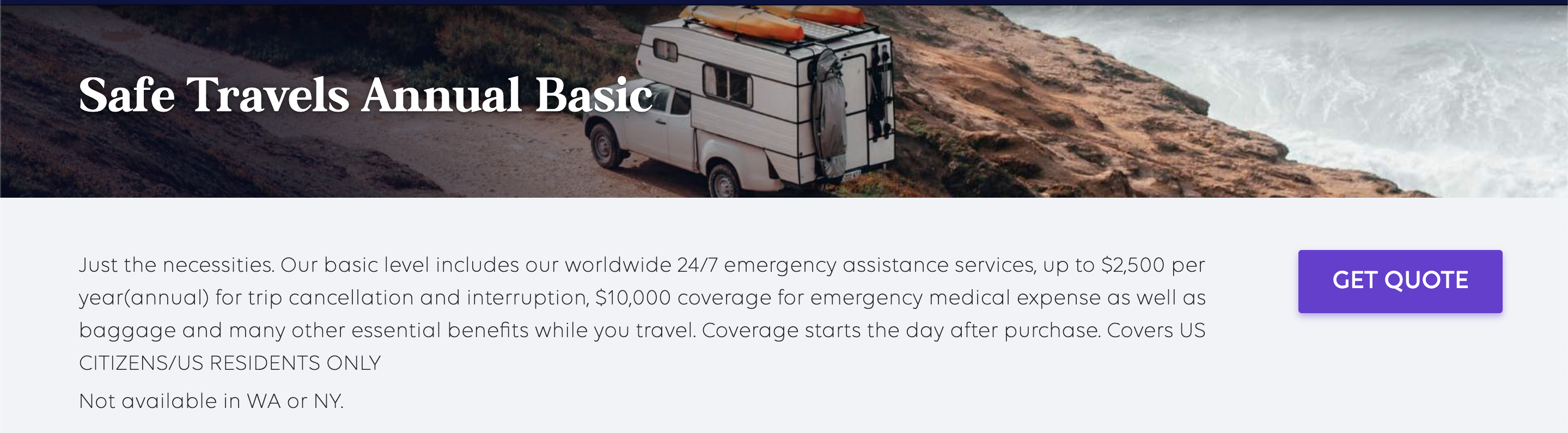 Trawick International Safe Travels Annual Basic page banner Trawick International Safe Travels Annual Basic page banner
