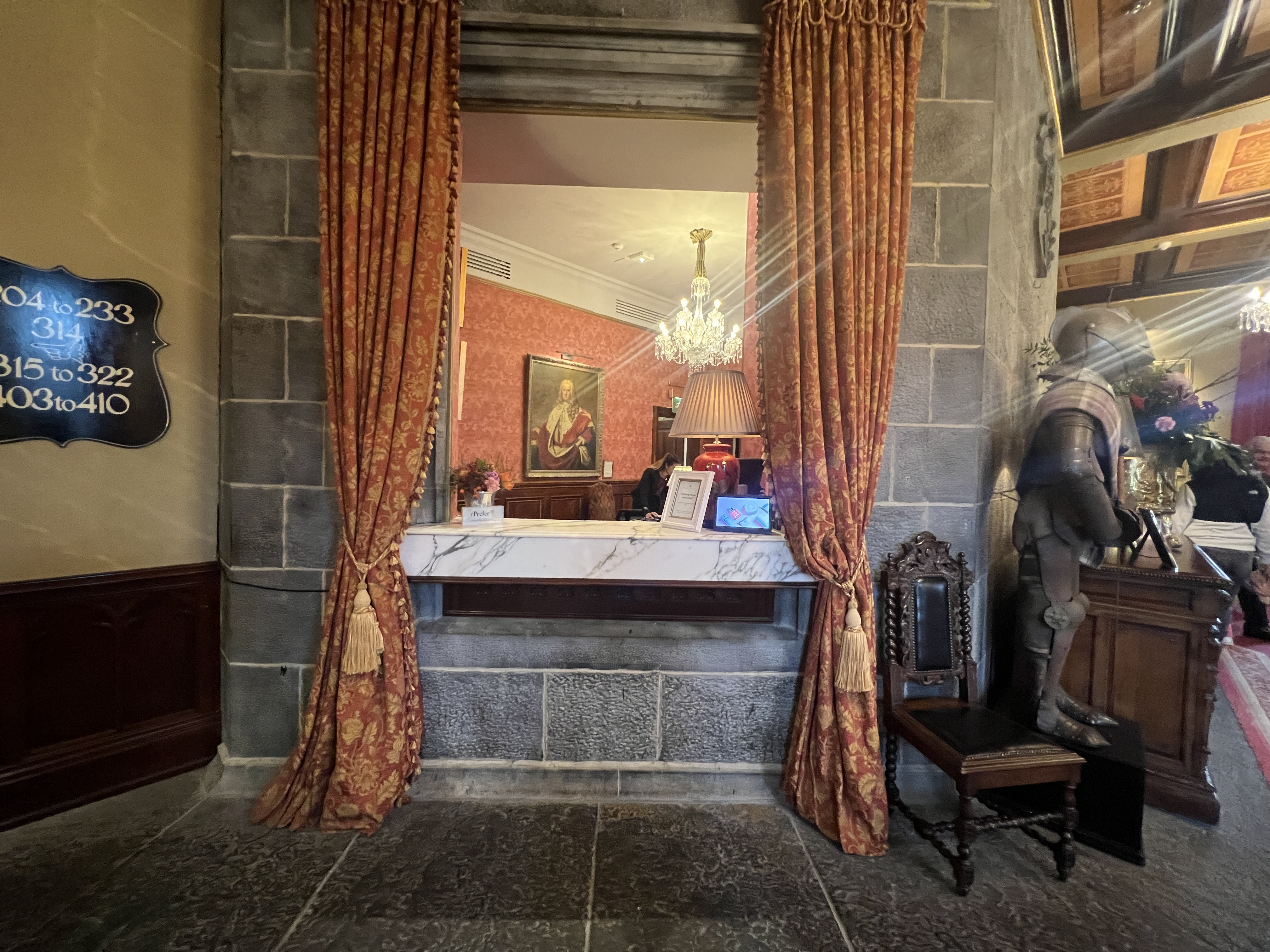 Dromoland Castle Check-in Desk Dromoland Castle Check-in Desk