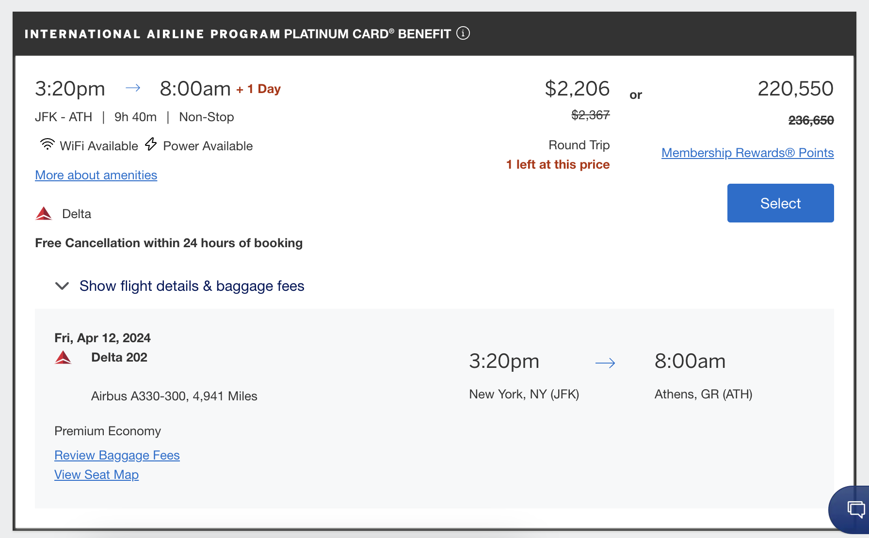 Amex IAP deal JFK ATH Amex IAP deal JFK ATH