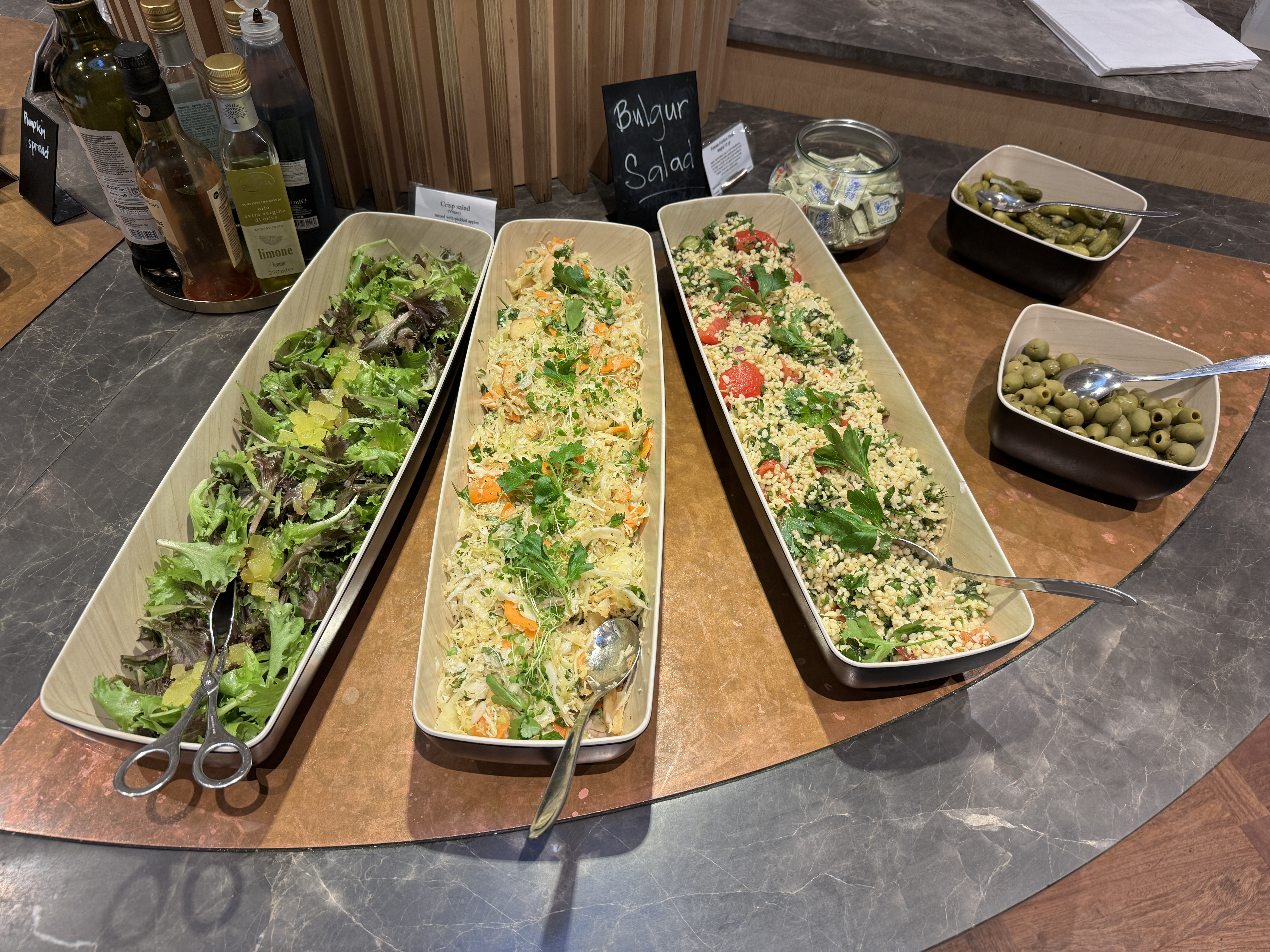 Carlsberg Aviator Lounge CPH salads Carlsberg Aviator Lounge CPH salads