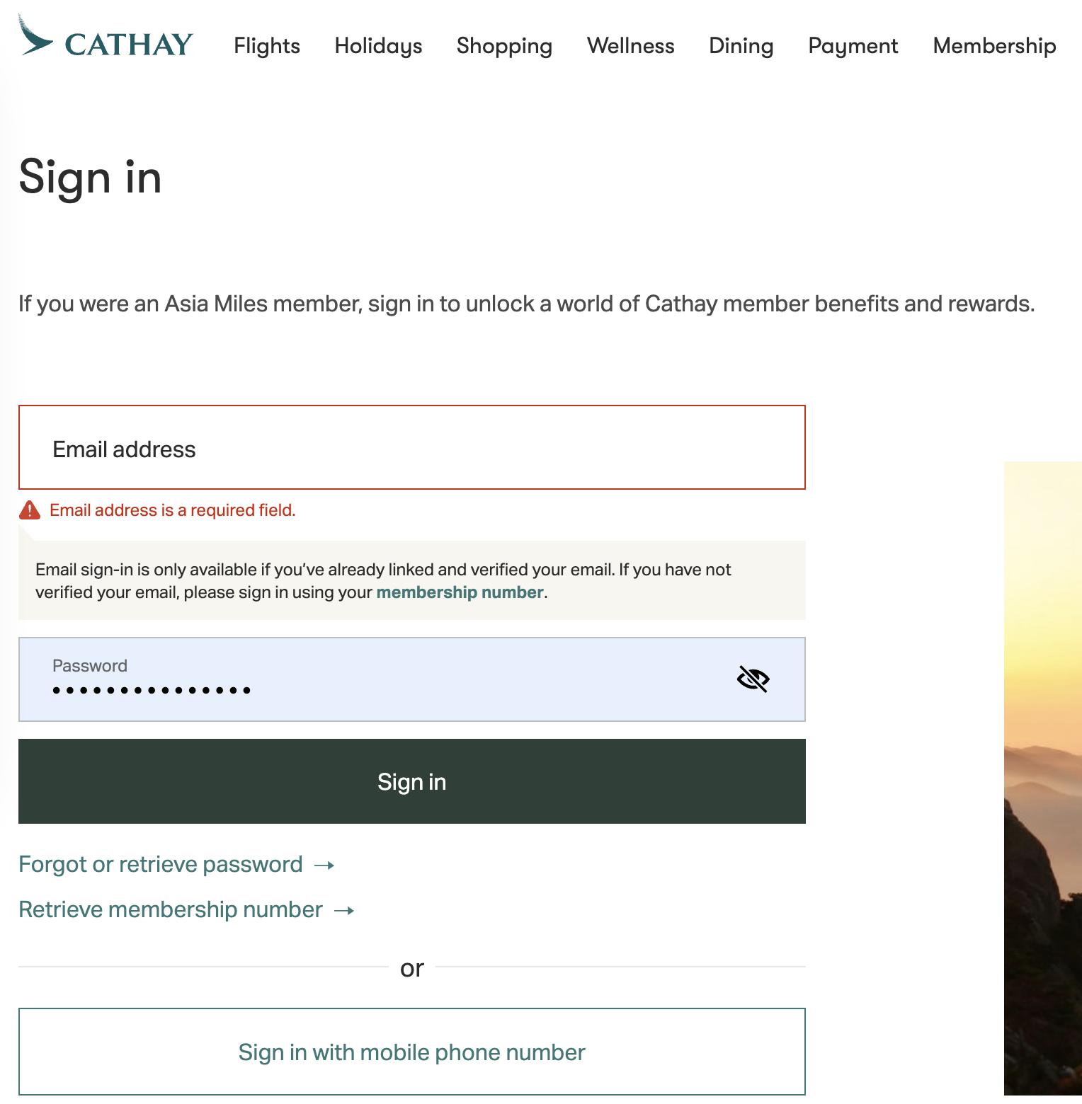 Cathay program log in page Cathay program log in page