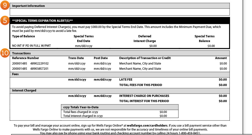 Credit card statement transactions Credit card statement transactions
